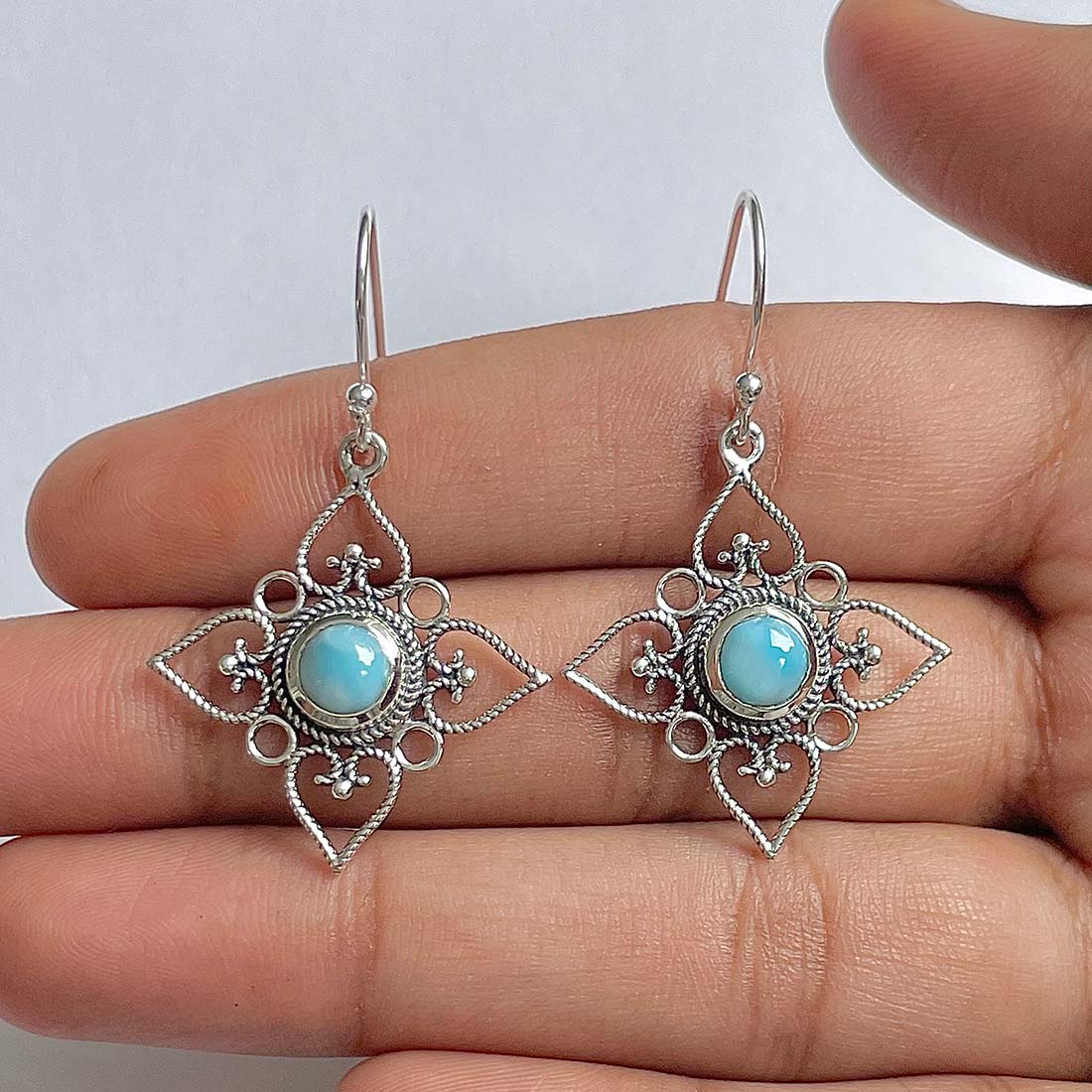 Larimar Earring-(LAR-RDE-206)