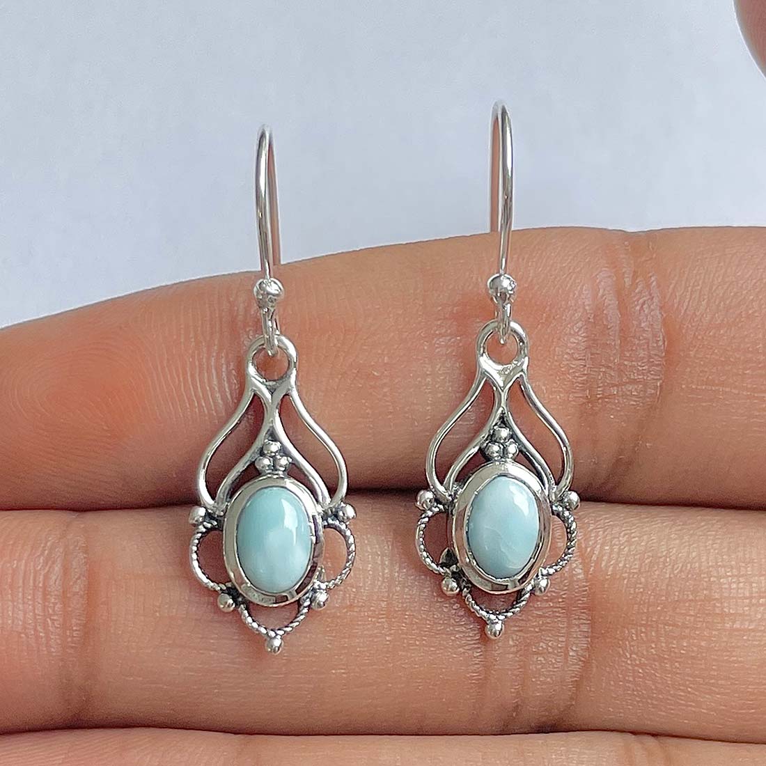 Larimar Earring-(LAR-RDE-222)