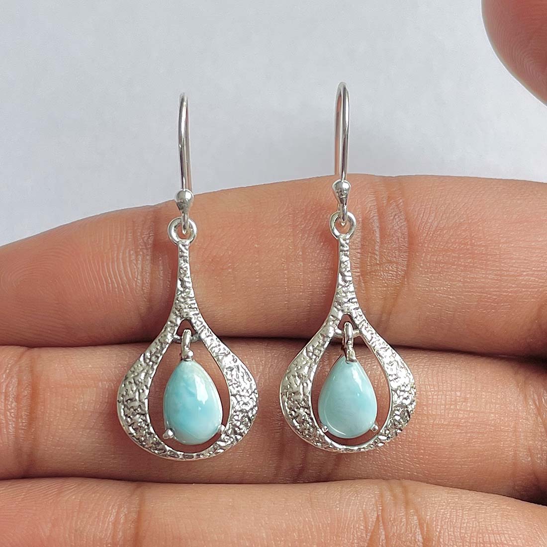 Larimar Earring-(LAR-RDE-38)