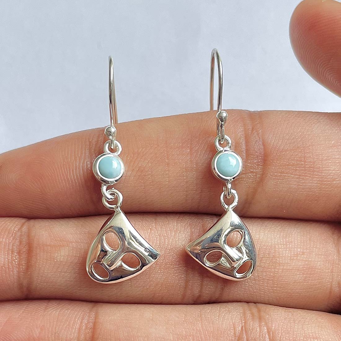 Larimar Earring-(LAR-RDE-464)