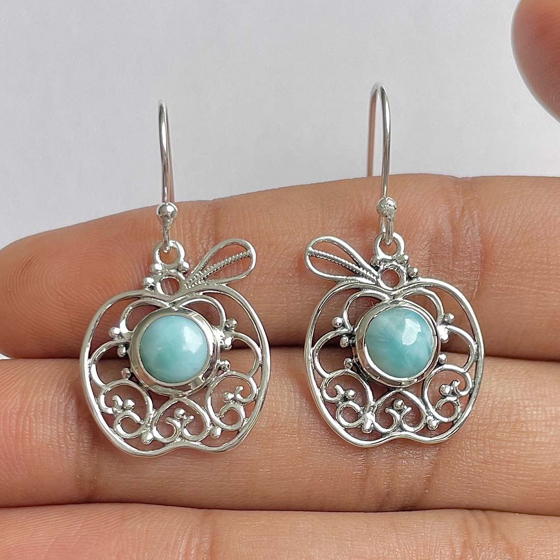 Larimar Earring-(LAR-RDE-88)