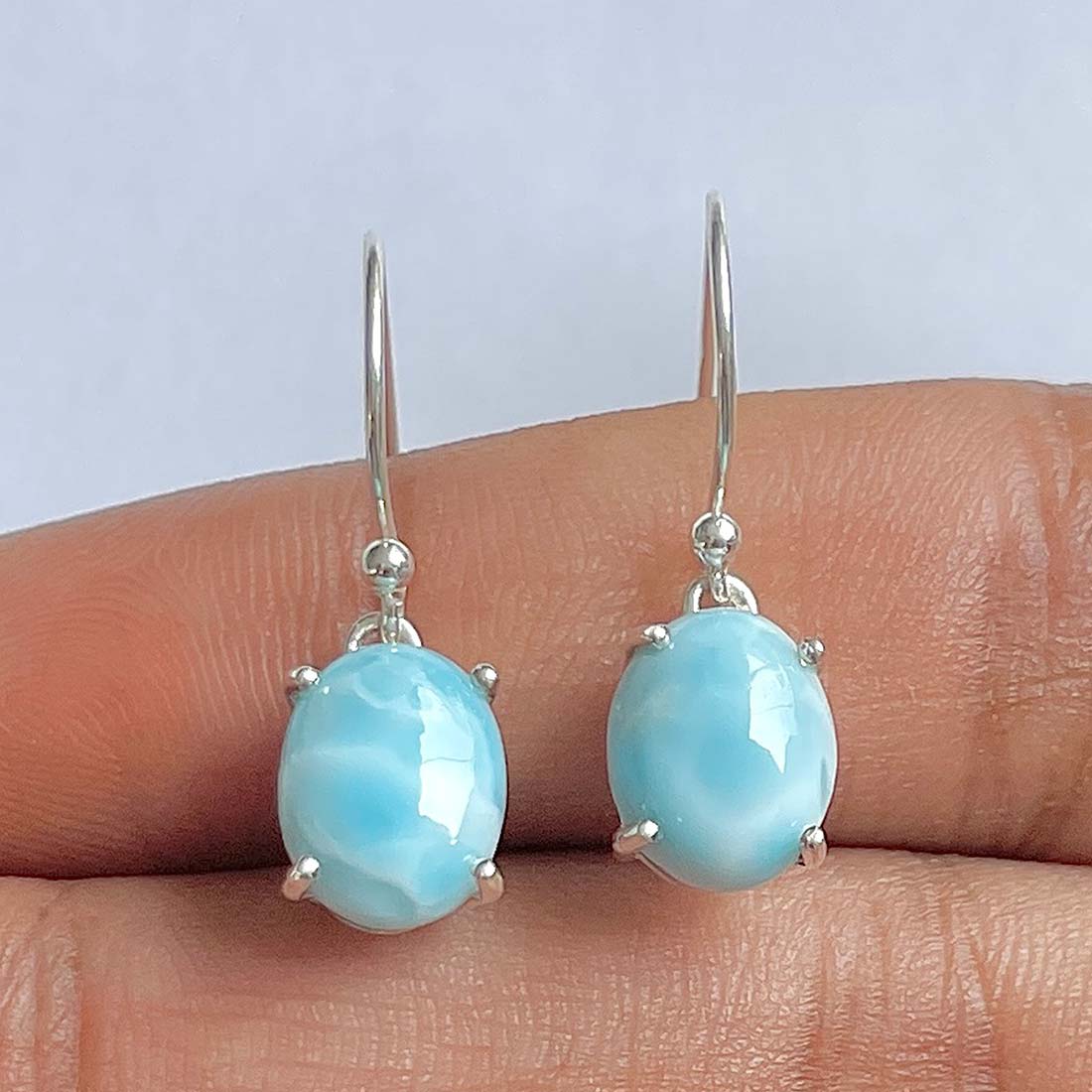 Larimar Earring-(LAR-RDE-896)