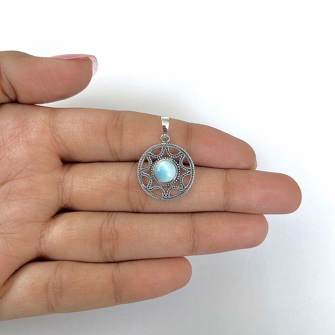 Larimar Pendant-(LAR-RDEP-200)