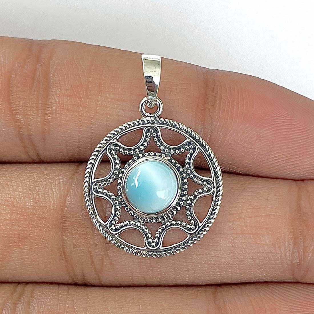Larimar Pendant-(LAR-RDEP-200)