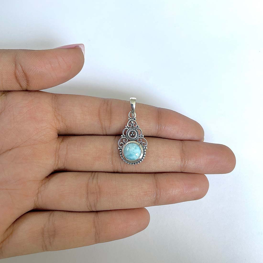 Larimar Pendant-(LAR-RDEP-209)