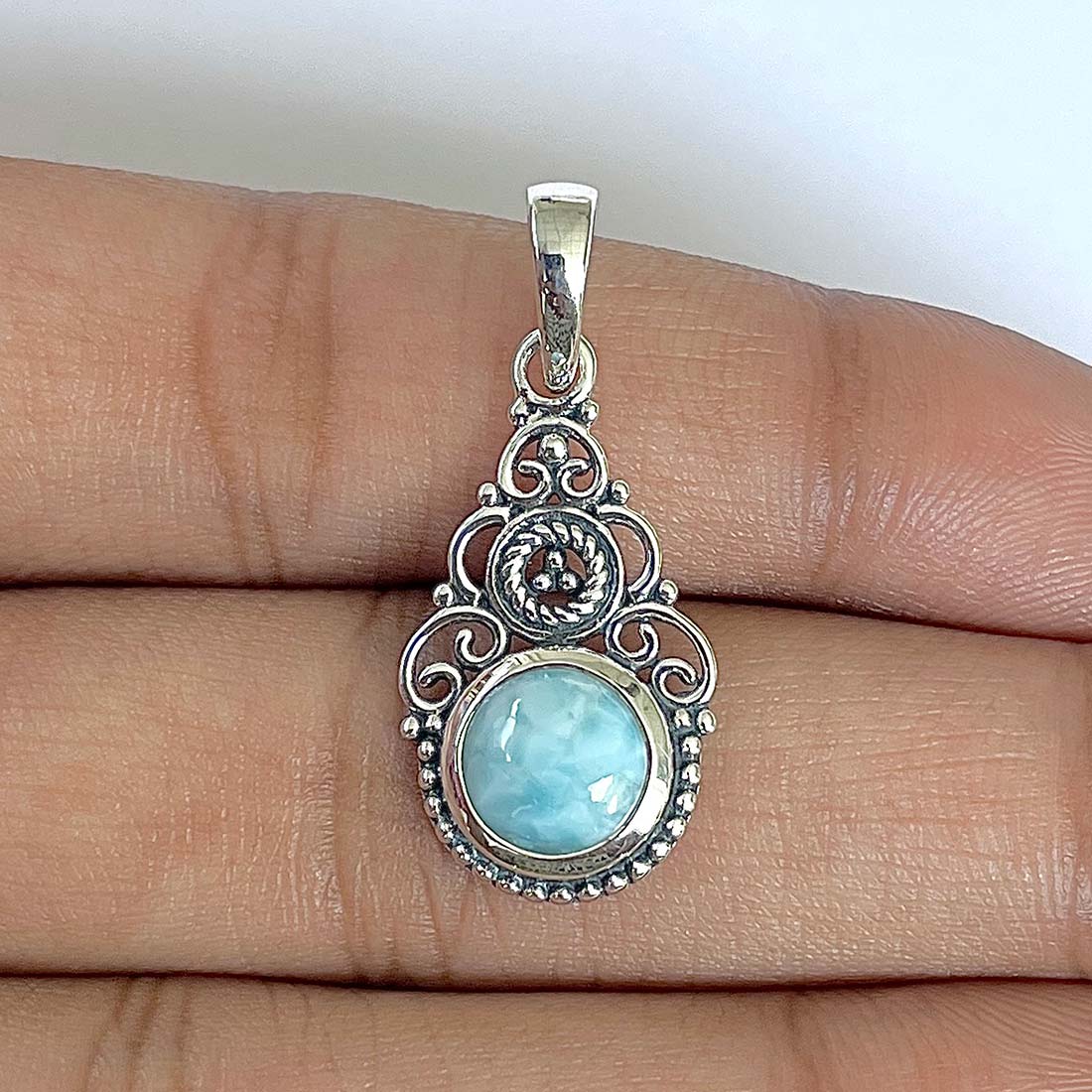 Larimar Pendant-(LAR-RDEP-209)