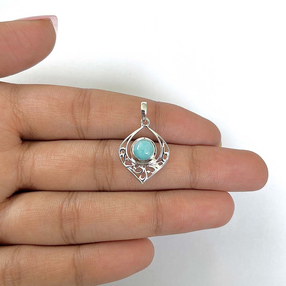 Larimar Pendant-(LAR-RDEP-228)