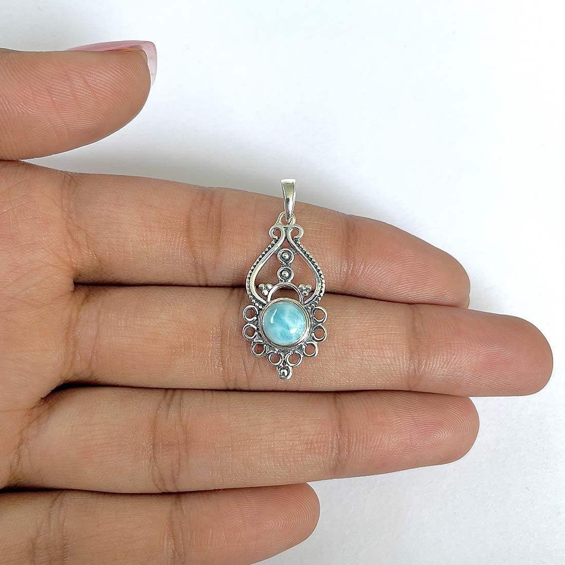 Larimar Pendant-(LAR-RDEP-90)