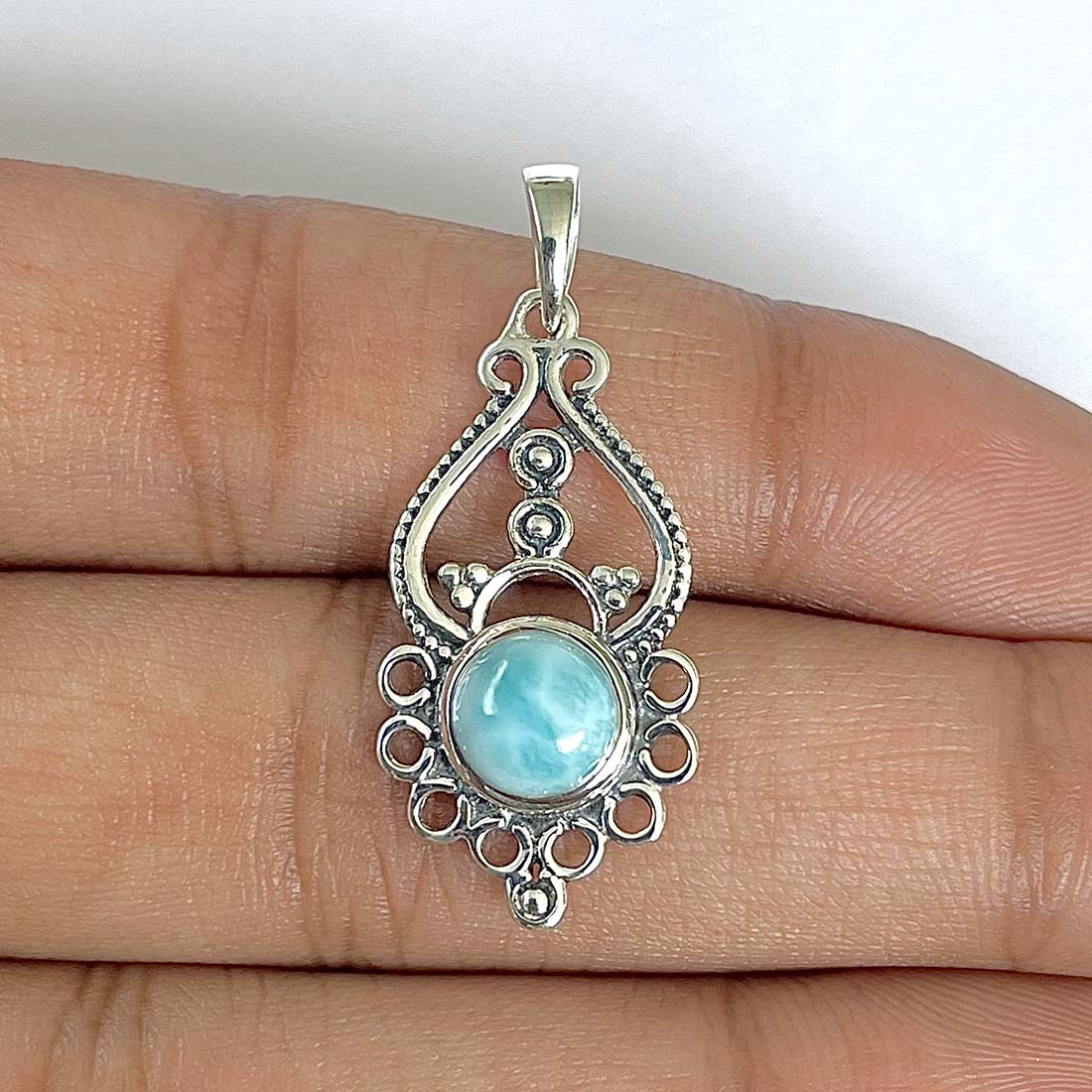 Larimar Pendant-(LAR-RDEP-90)