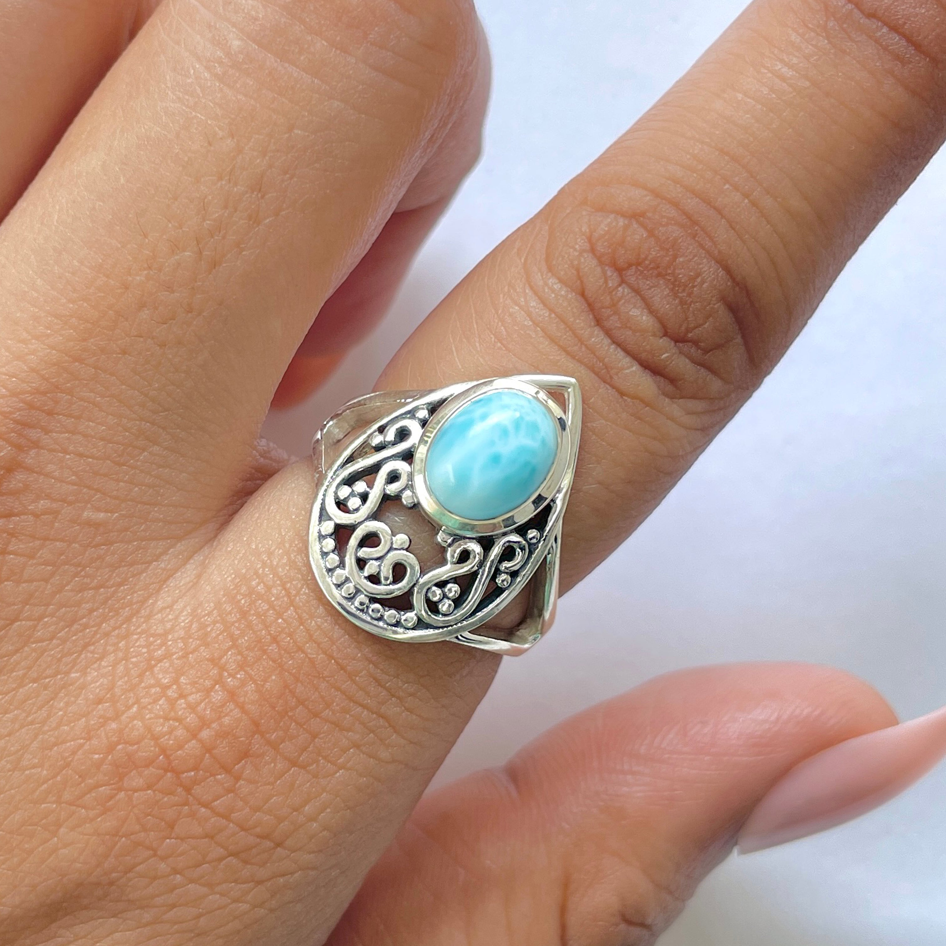 Larimar Ring-(LAR-RDR-106.)