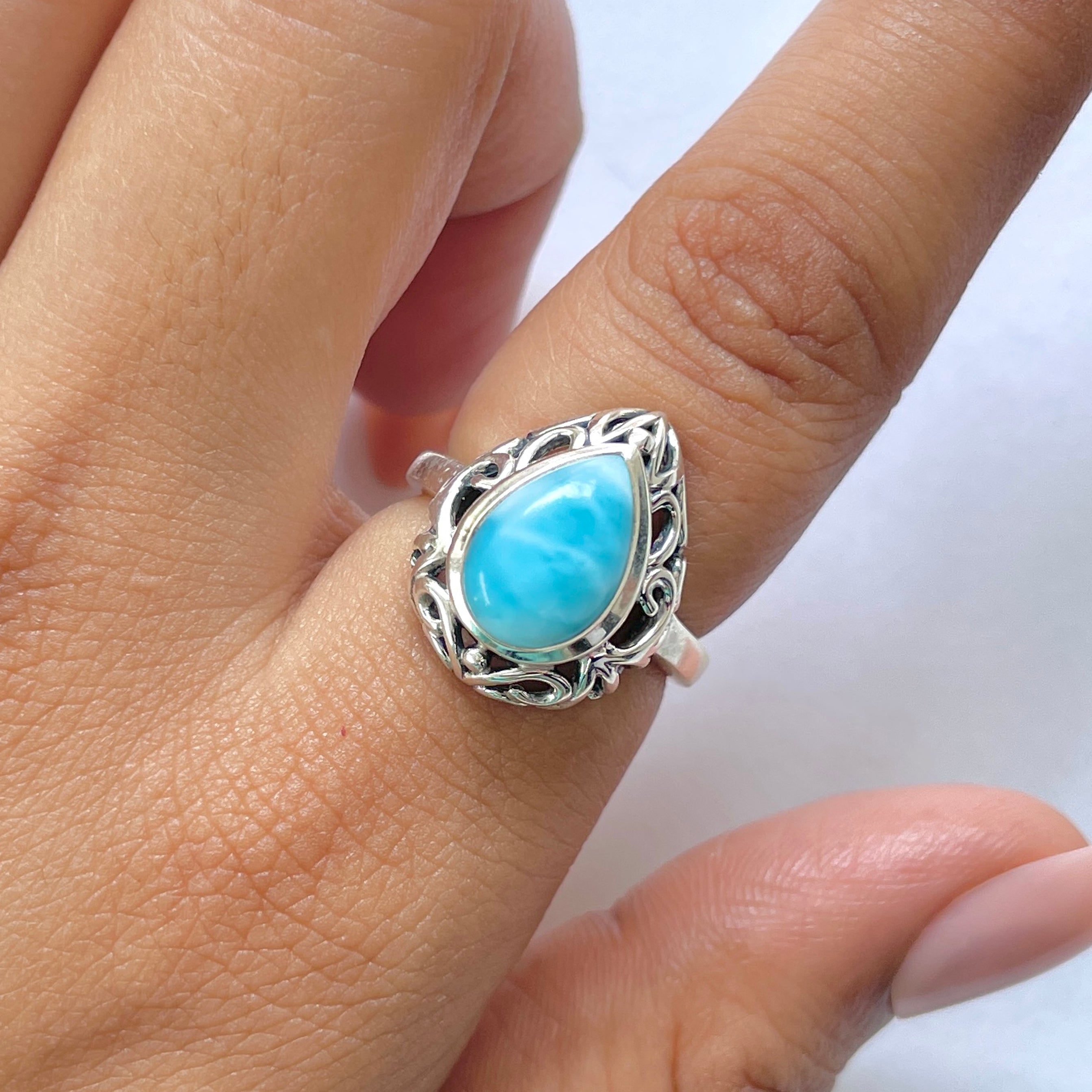 Larimar Ring-(LAR-RDR-124.)