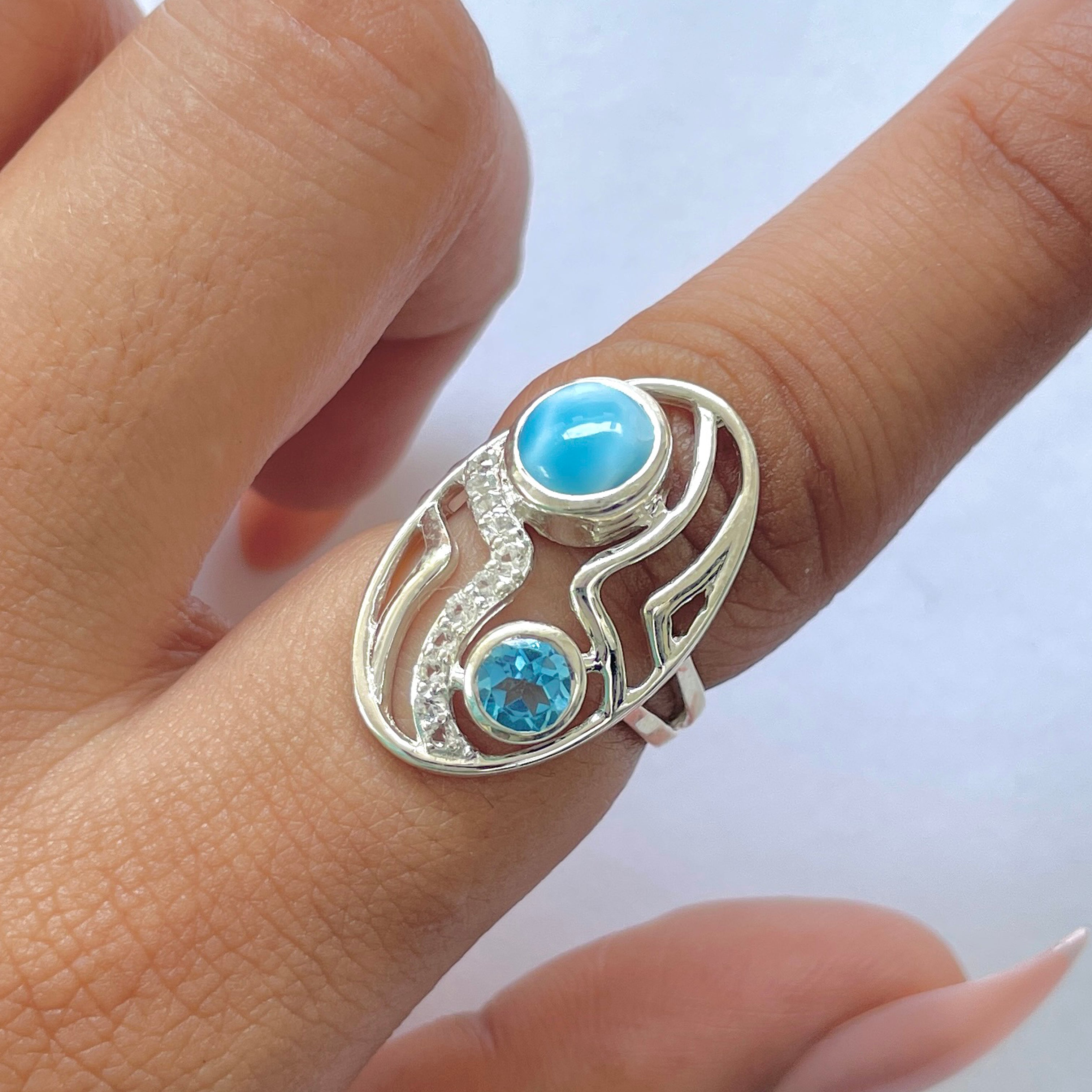 Larimar Ring-(LAR-RDR-293.)