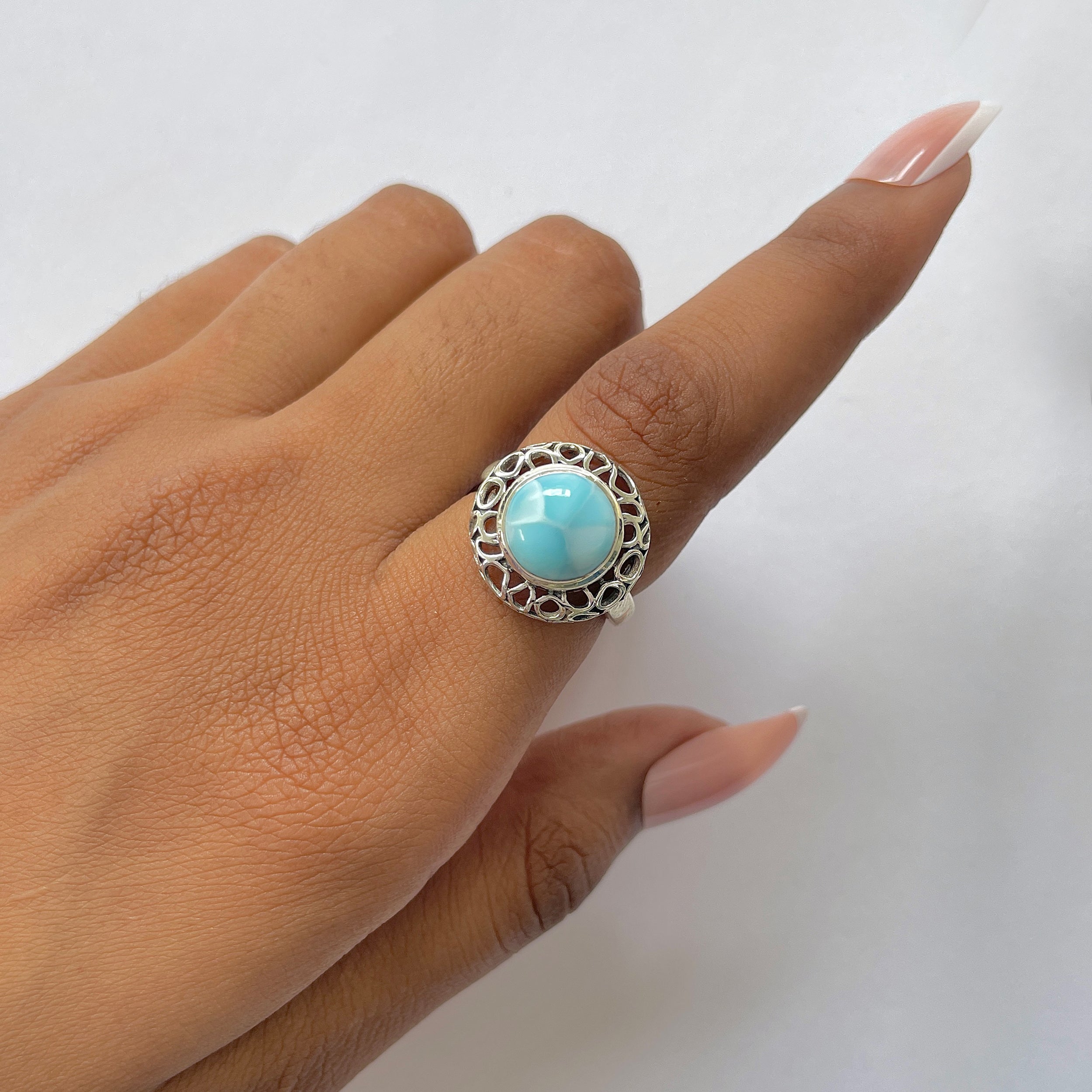 Larimar Ring-(LAR-RDR-53.)