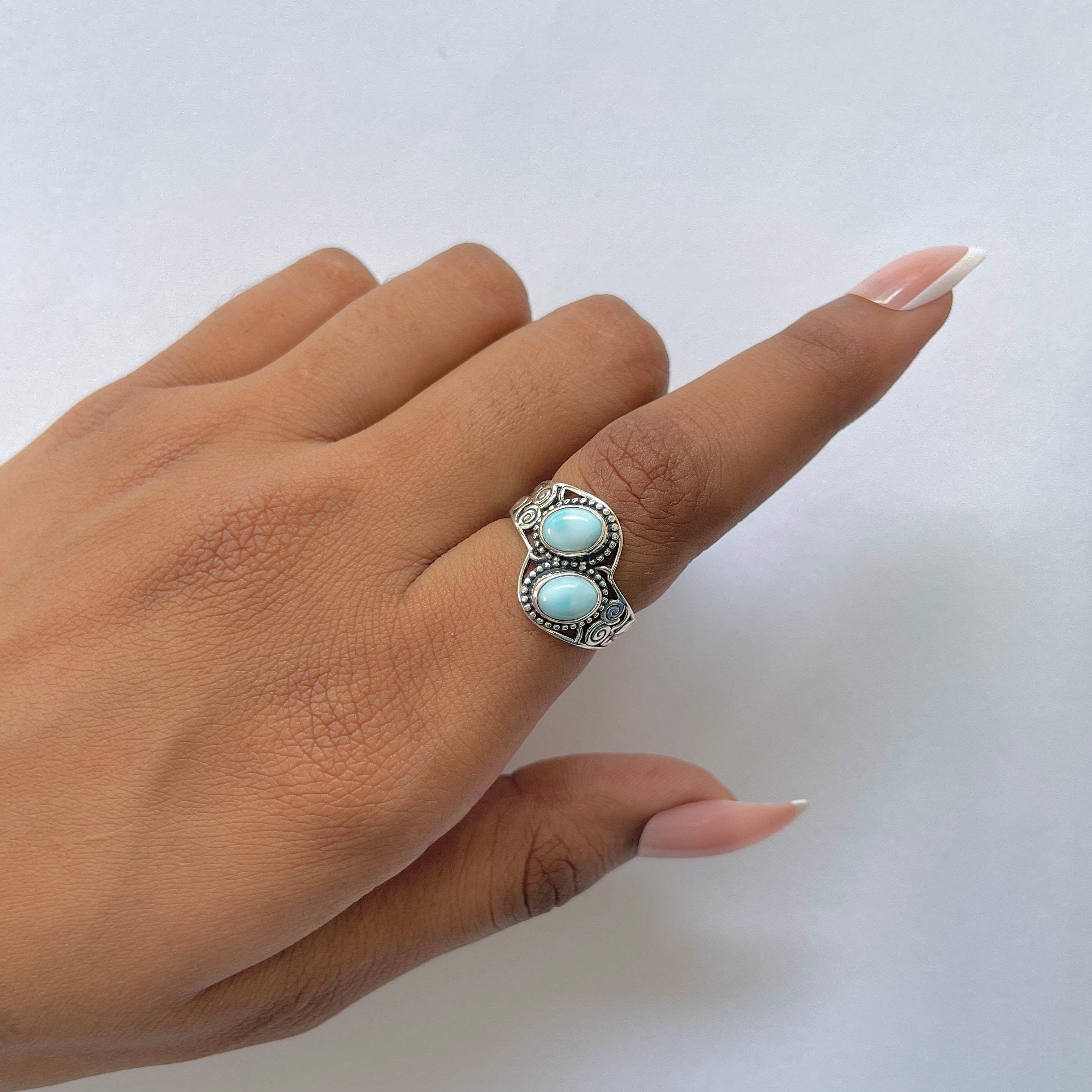 Larimar Ring-(LAR-RDR-62.)