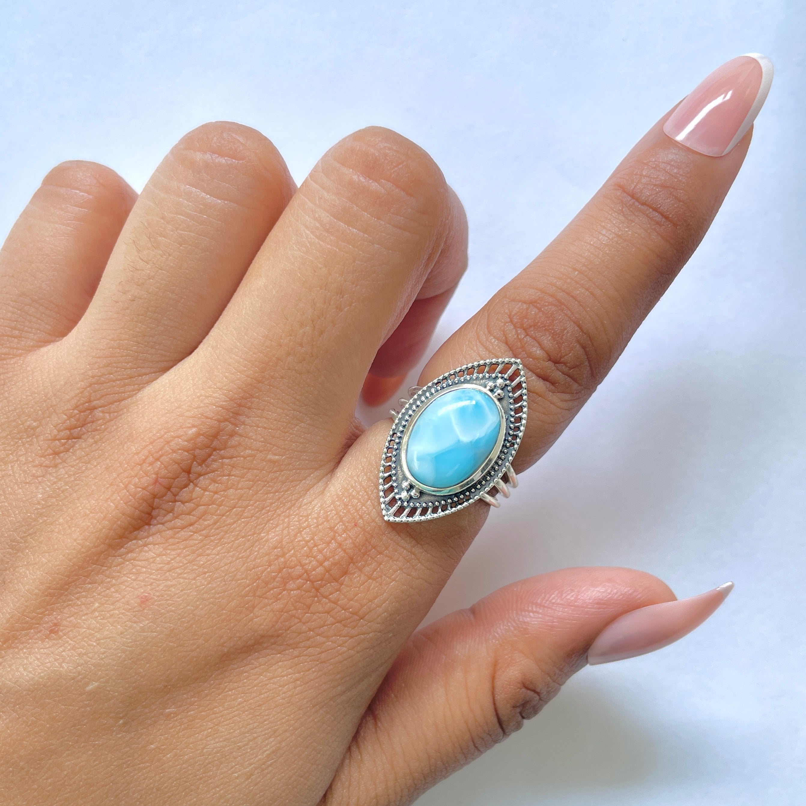 Larimar Ring-(LAR-RDR-87.)