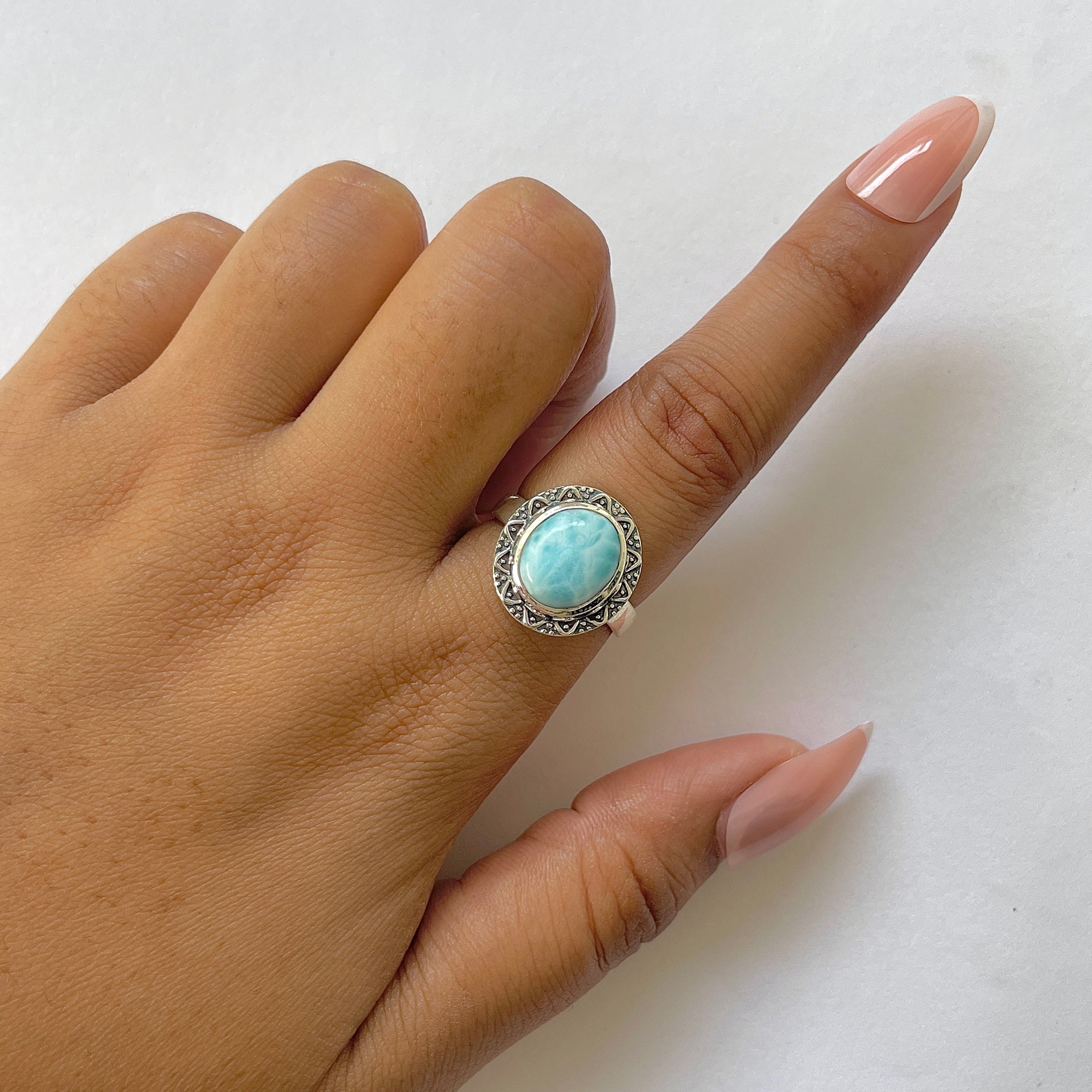 Larimar Ring-(LAR-RDR-89.)
