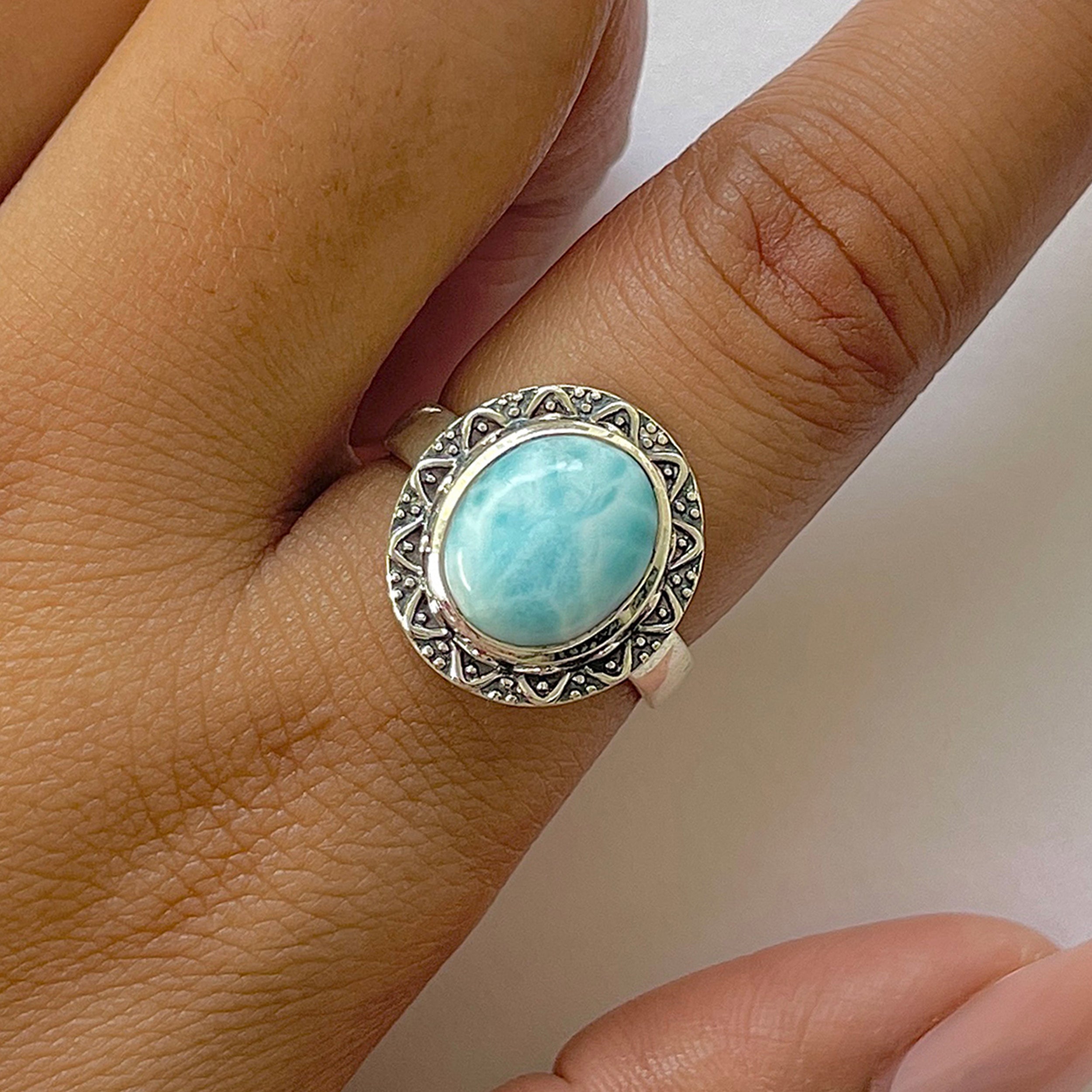 Larimar Ring-(LAR-RDR-89.)