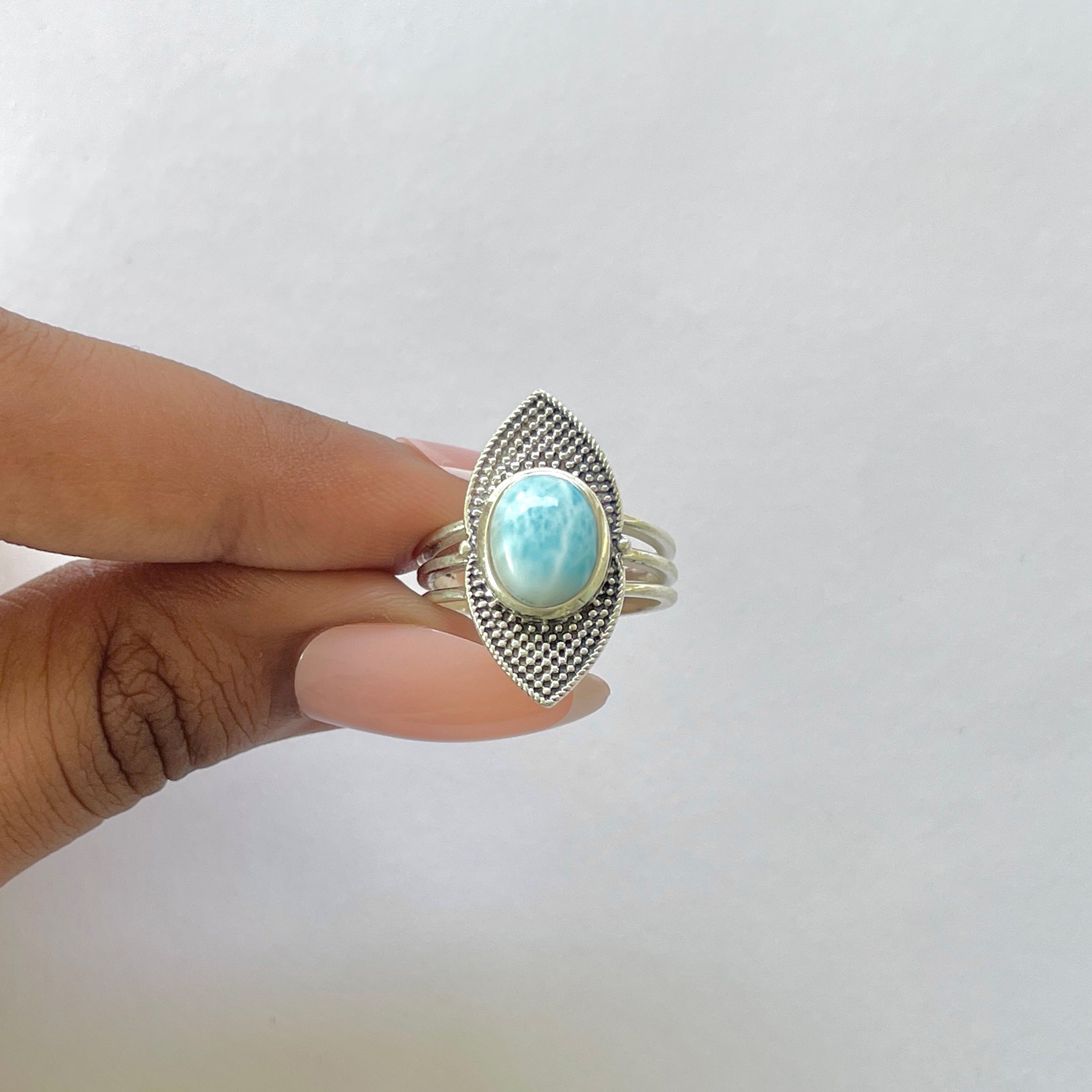 Larimar Ring-(LAR-RDR-92.)