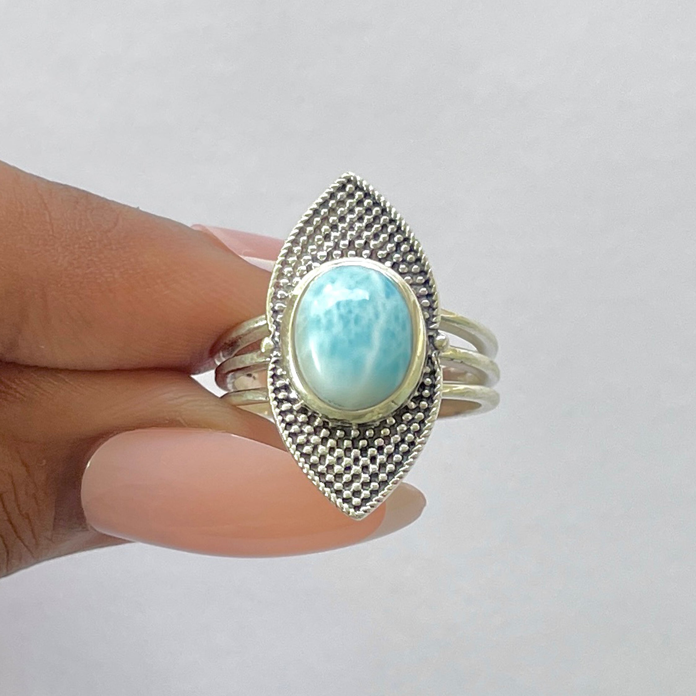 Larimar Ring-(LAR-RDR-92.)