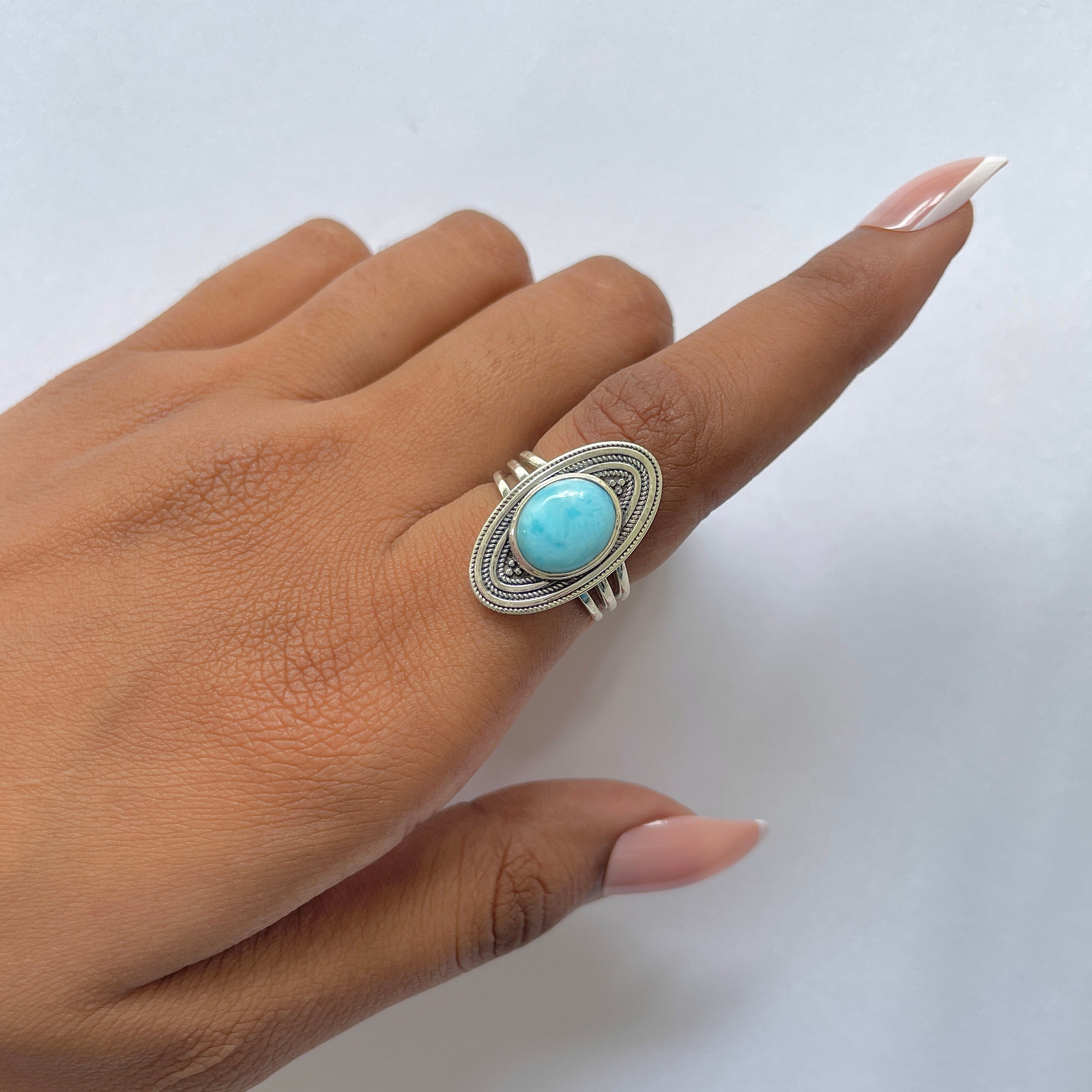 Larimar Ring-(LAR-RDR-95.)