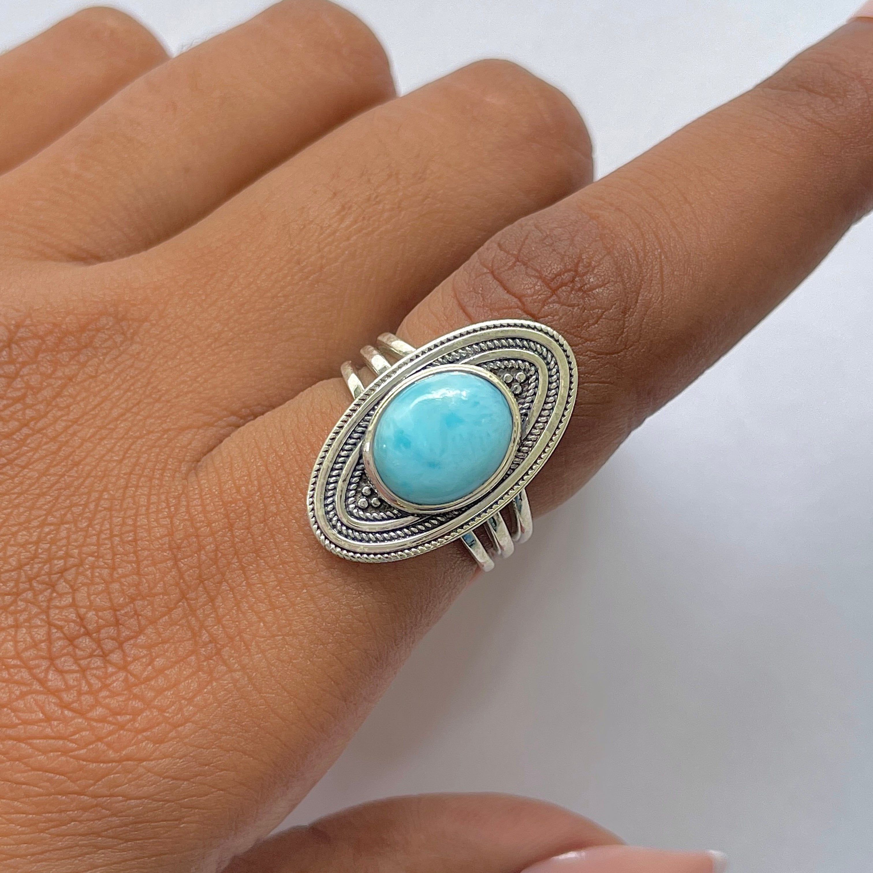 Larimar Ring-(LAR-RDR-95.)