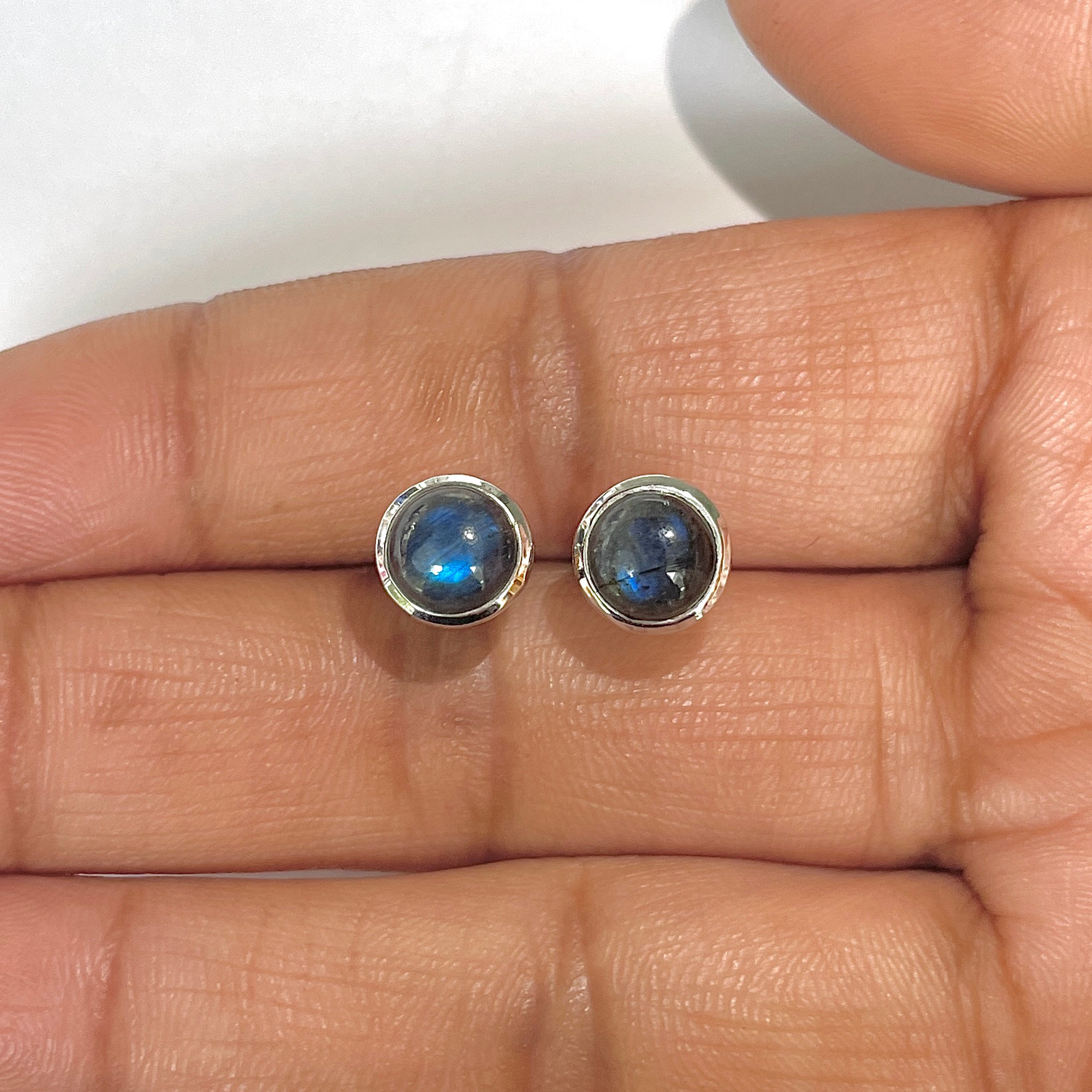 Labradorite Stud Earring-(LBD-RDE-724)