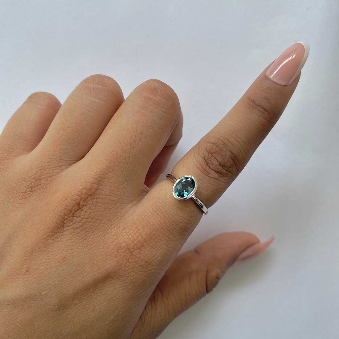 London Blue Topaz Ring-(LBTZ-RDR-248.)