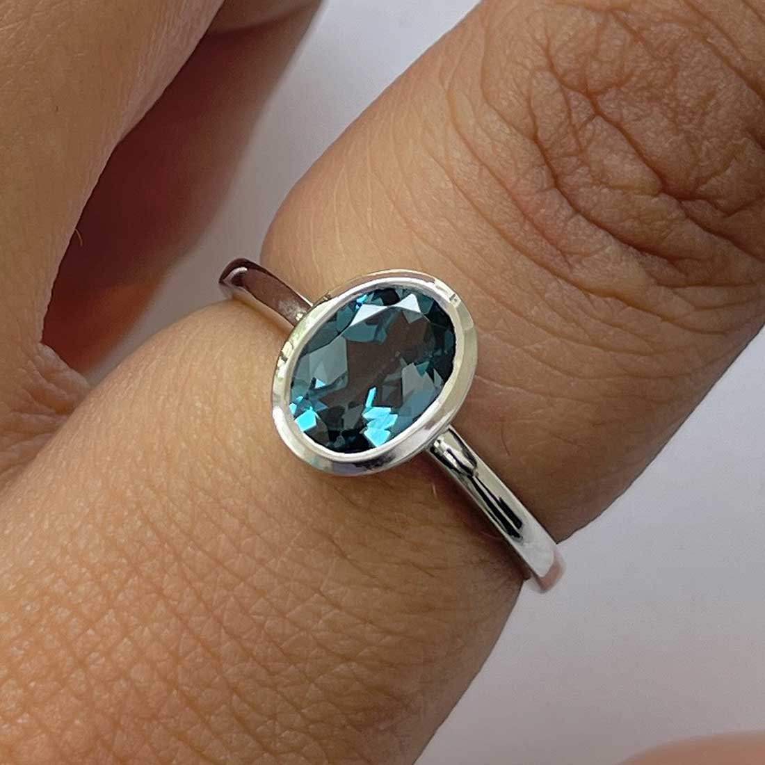 London Blue Topaz Ring-(LBTZ-RDR-248.)