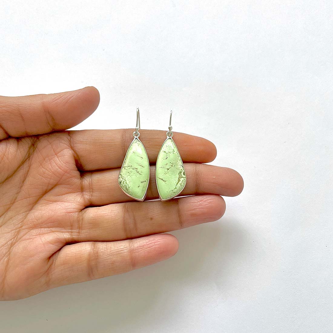 Lemon Chrysoprase Earring-(LCP-3-2)