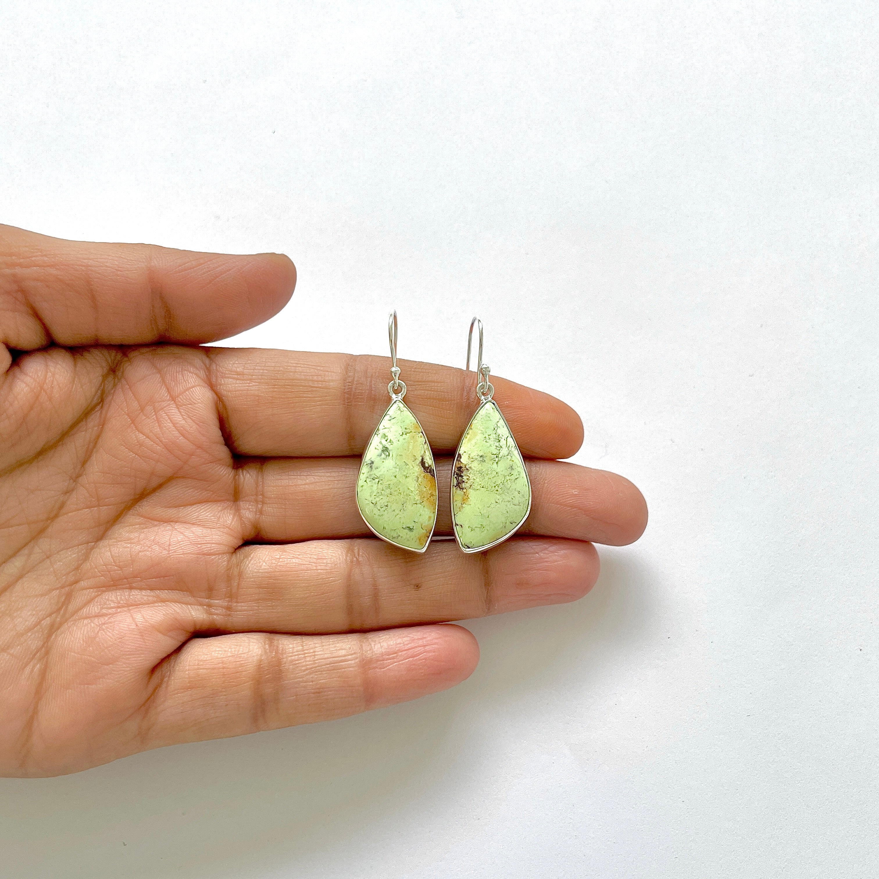 Lemon Chrysoprase Earring-(LCP-3-3)