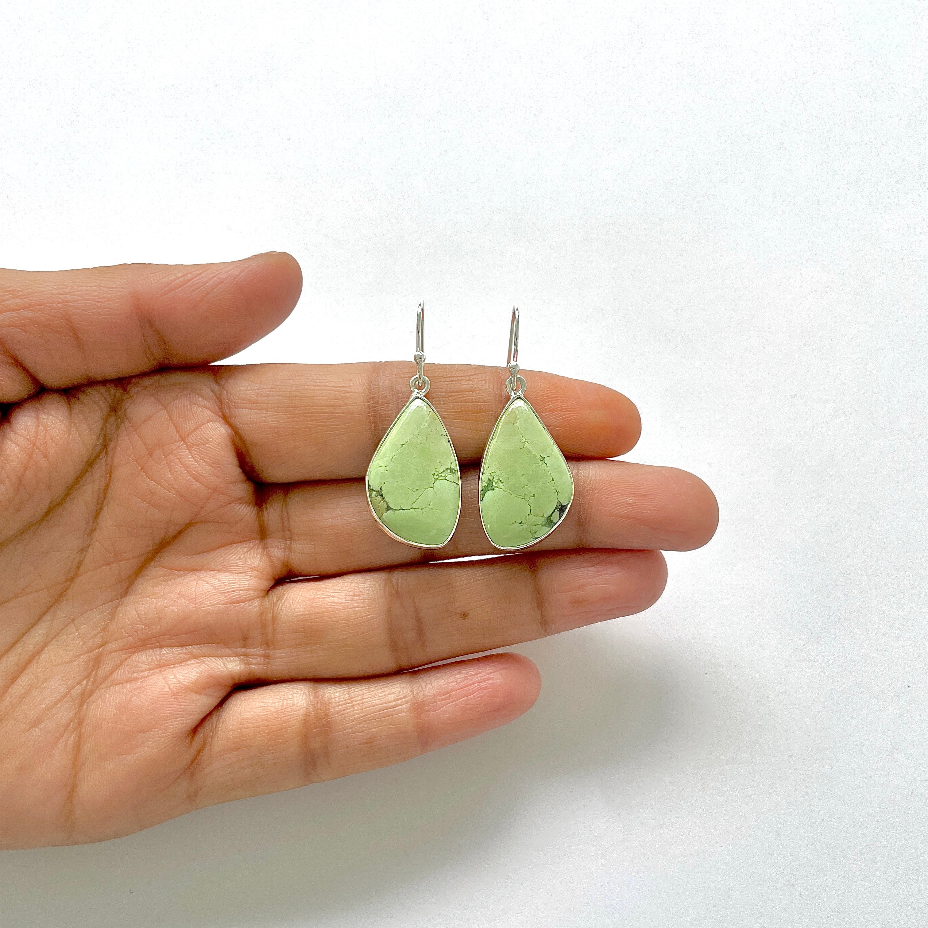 Lemon Chrysoprase Earring-(LCP-3-7)