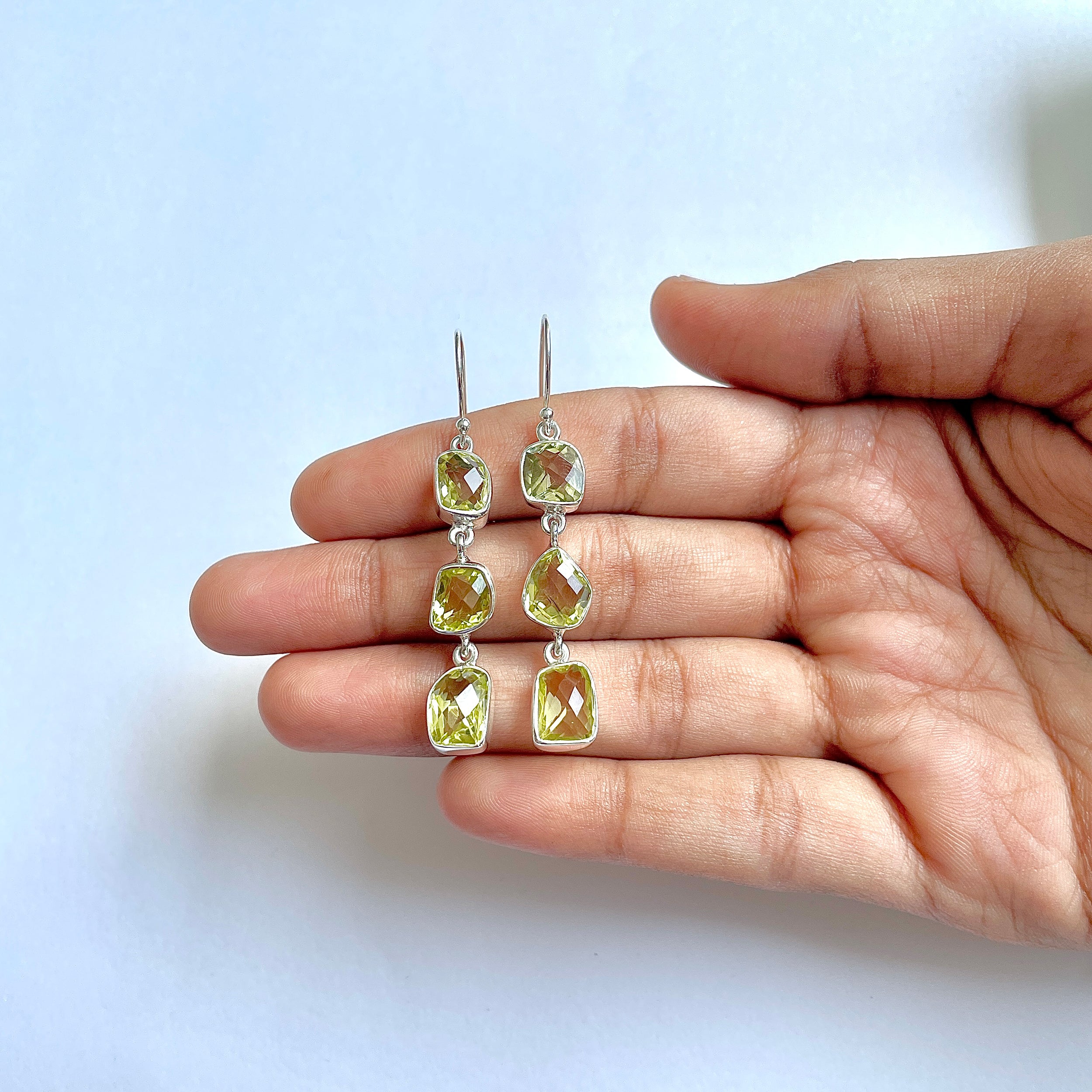 Lemon Quartz Earring-(LEM-3-2)