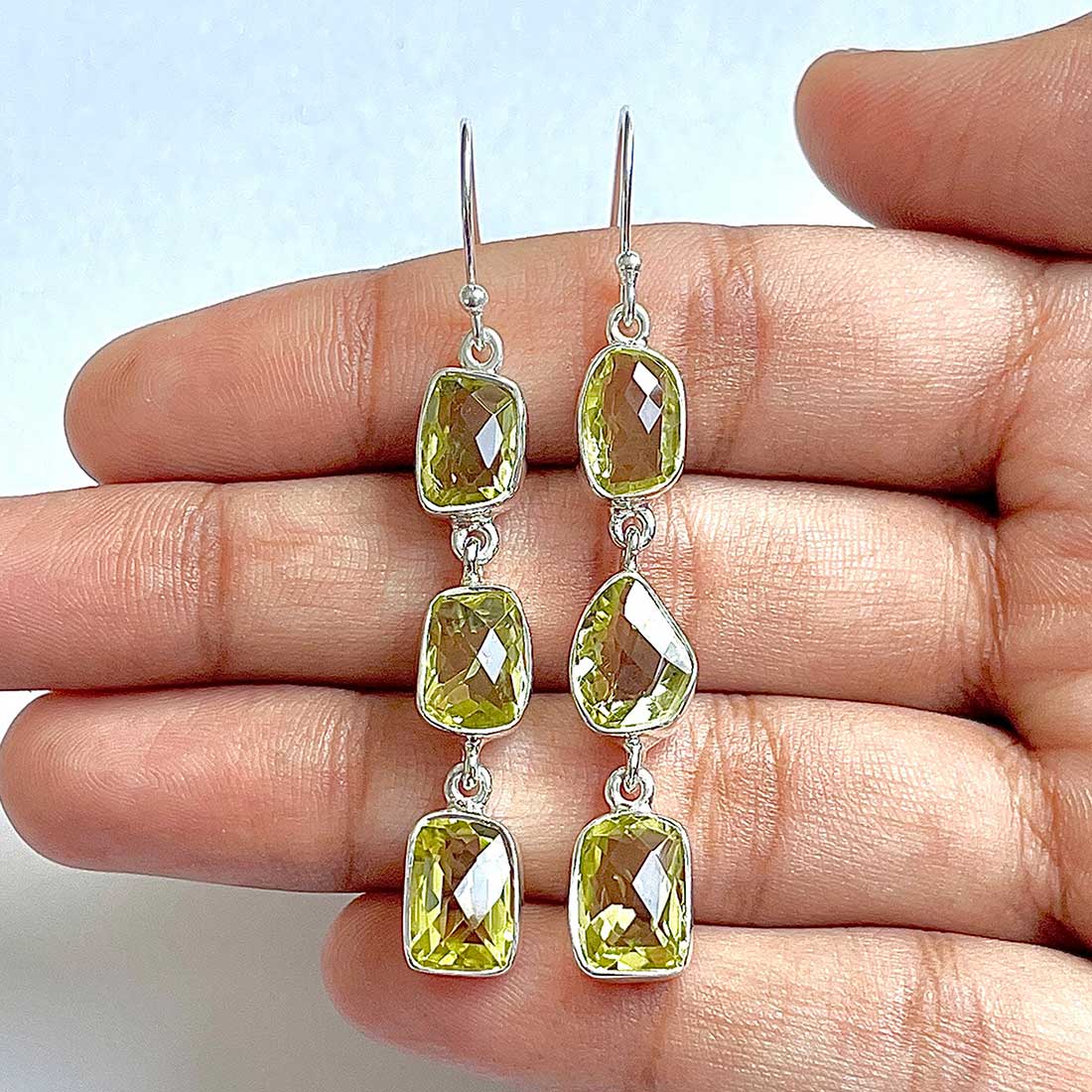 Lemon Quartz Earring-(LEM-3-3)