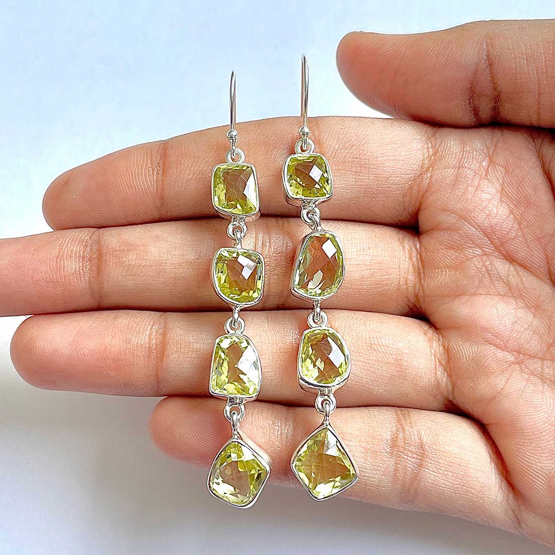 Lemon Quartz Earring-(LEM-3-4)