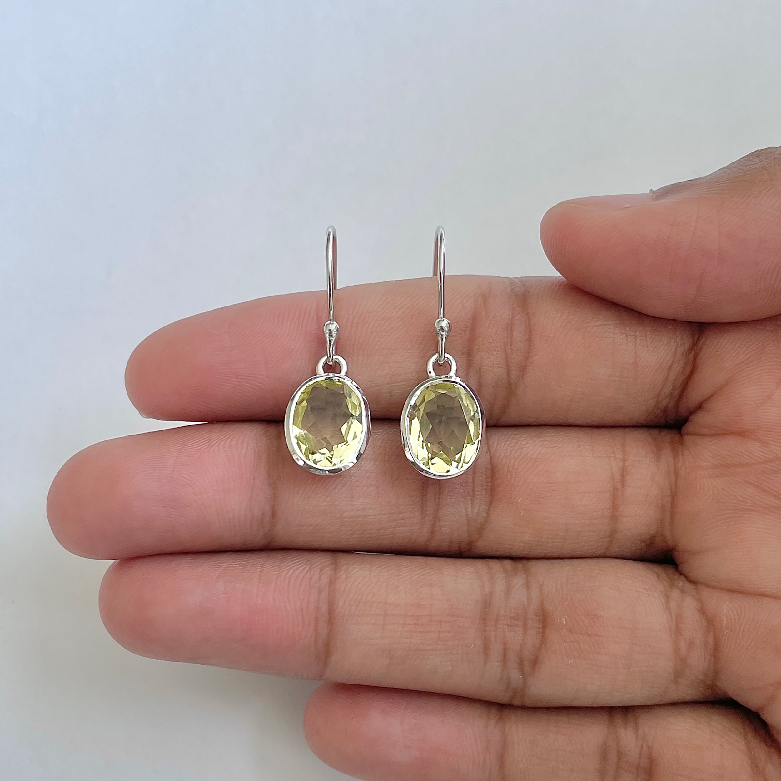 Lemon Quartz Earring-(LEM-RDE-713)