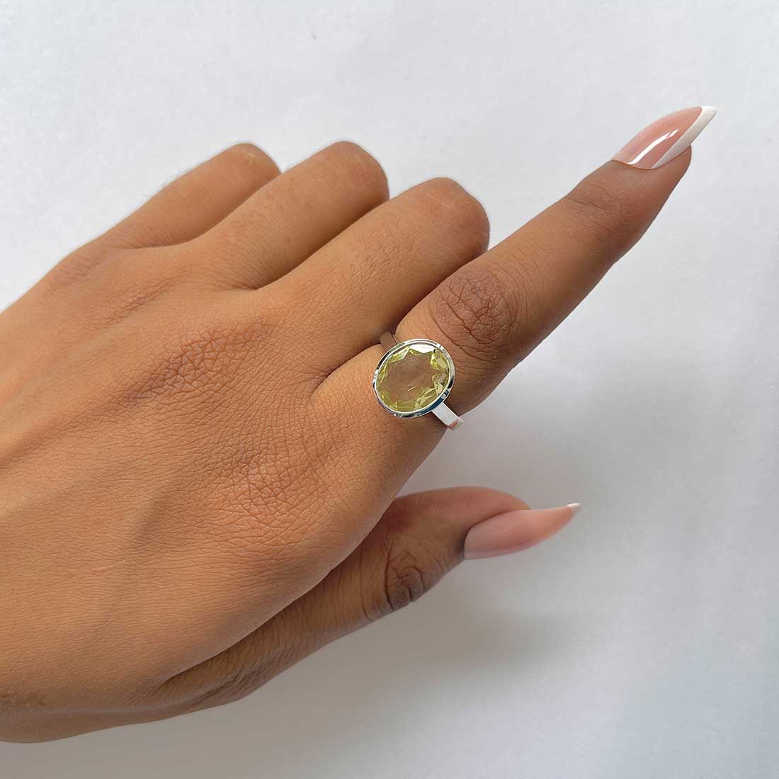 Lemon Quartz Ring-(LEM-RDR-1806.)