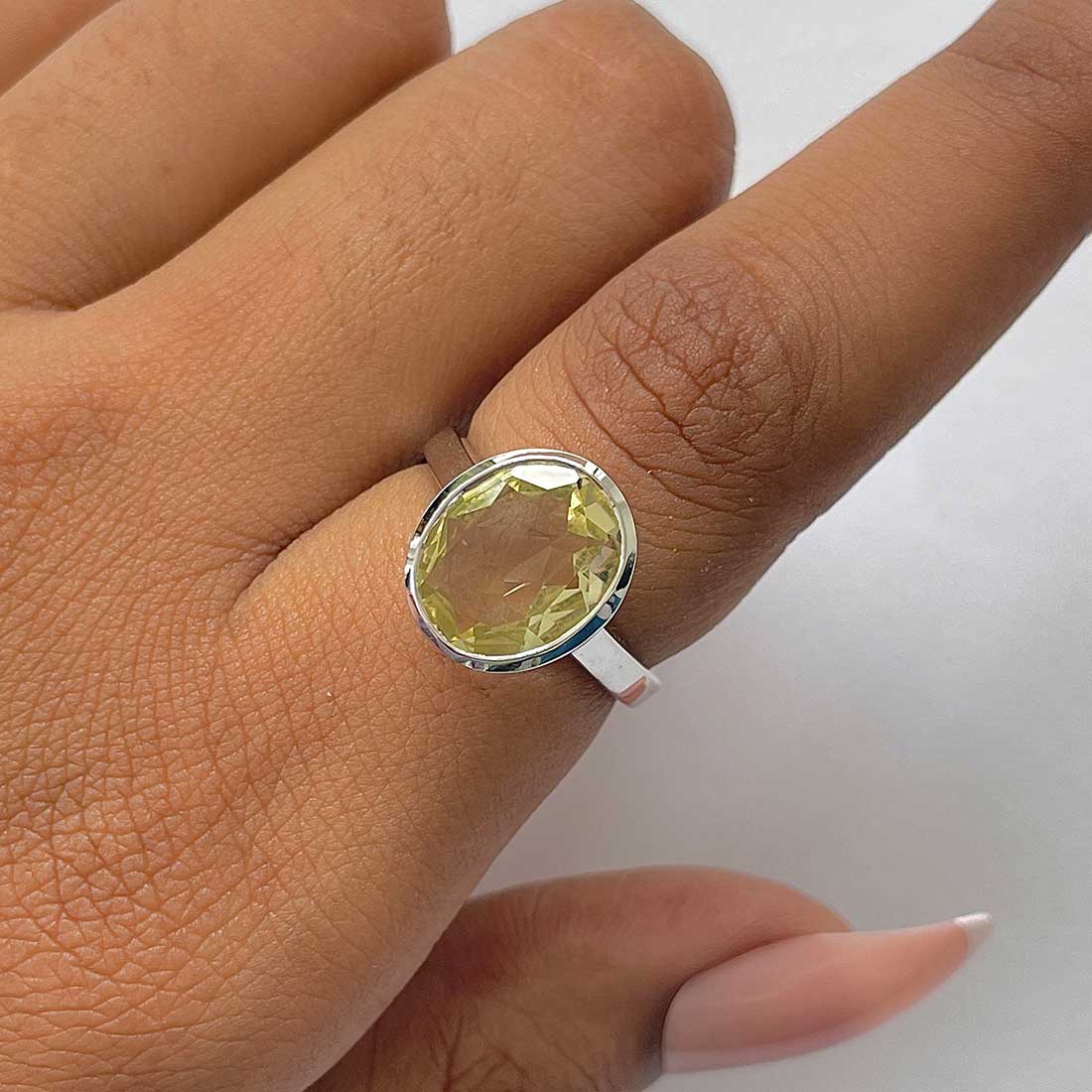 Lemon Quartz Ring-(LEM-RDR-1806.)