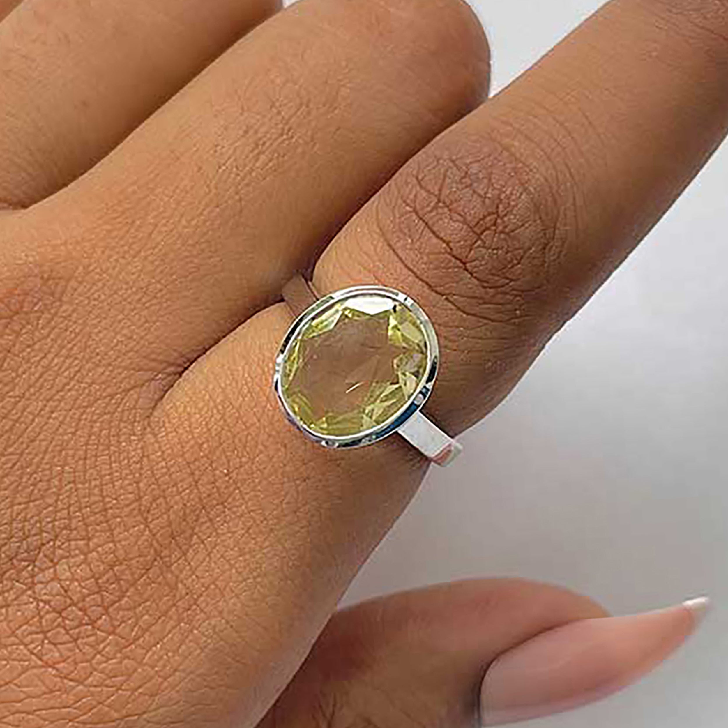 Lemon Quartz Ring-(LEM-RDR-1806.)