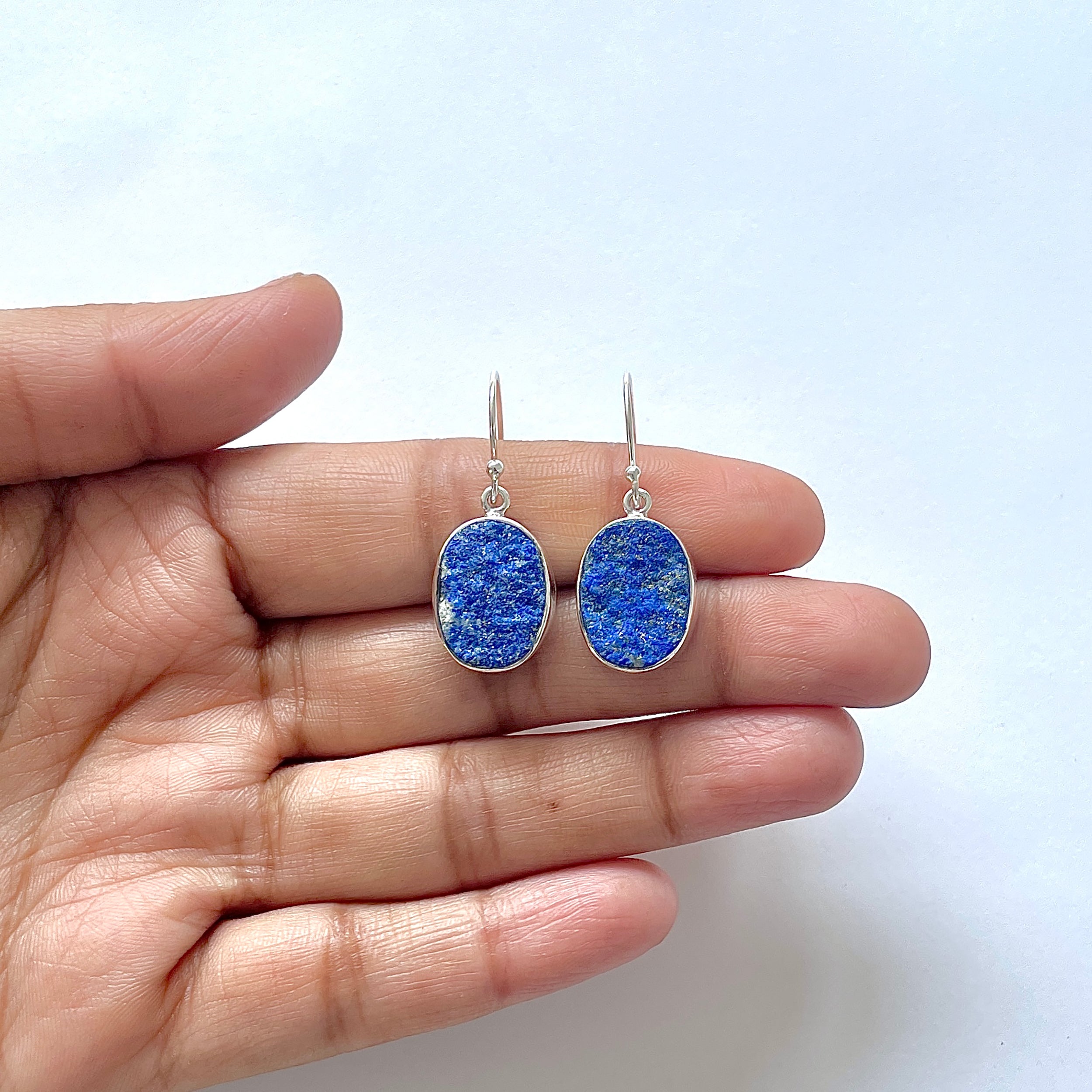 Lapis Rough Earring-(LLP-3-1)