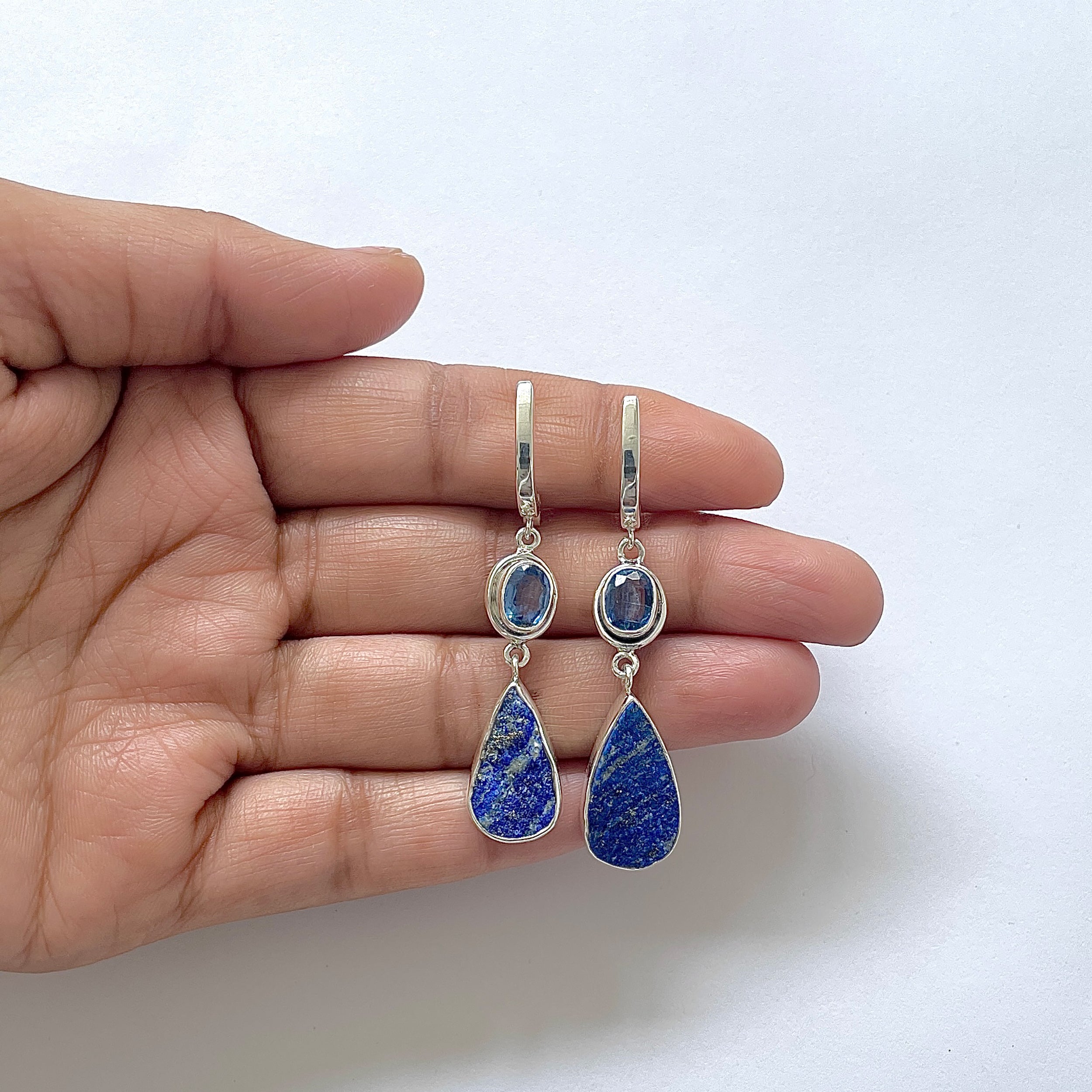Lapis Rough Earring-(LLP-3-10)
