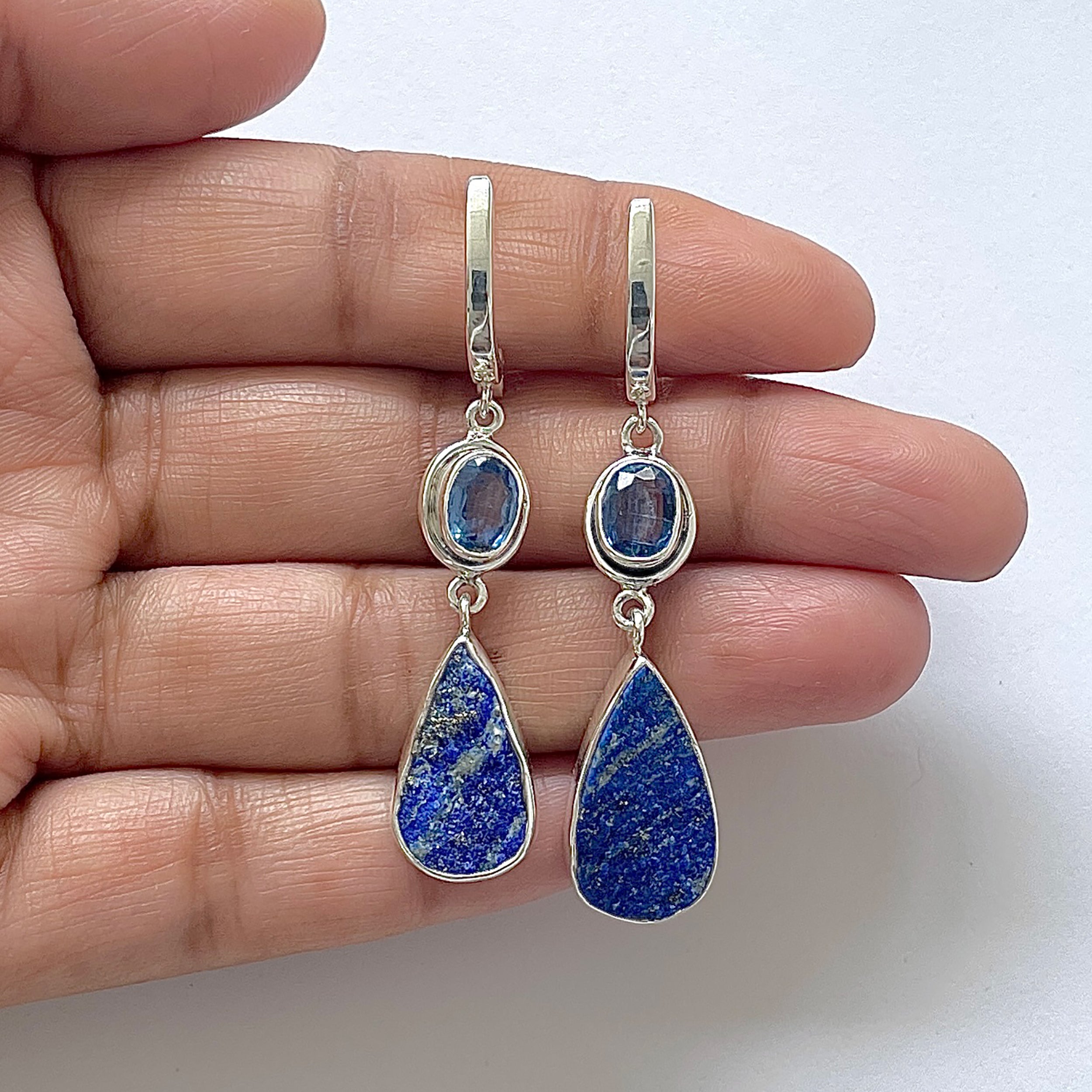 Lapis Rough Earring-(LLP-3-10)