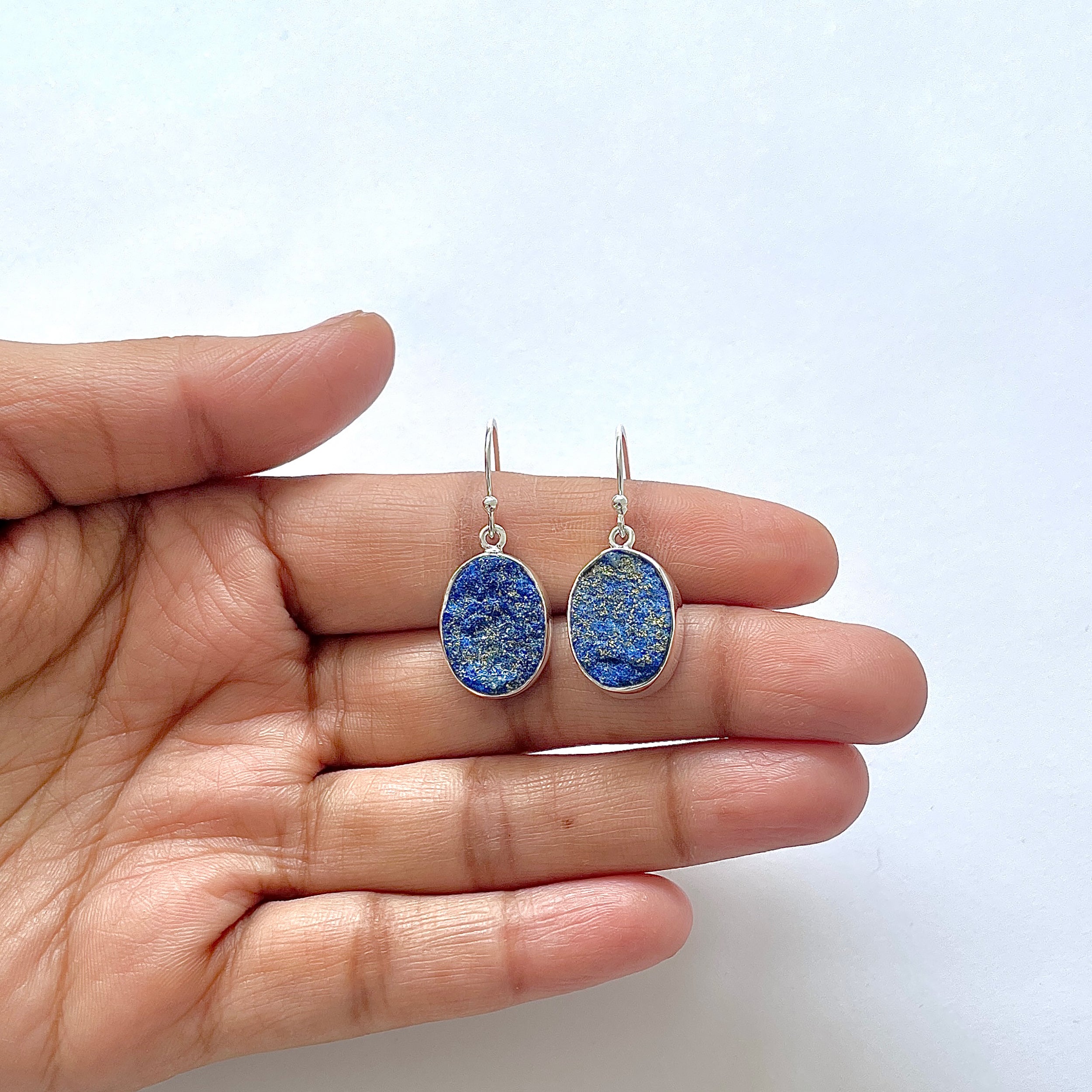 Lapis Rough Earring-(LLP-3-11)