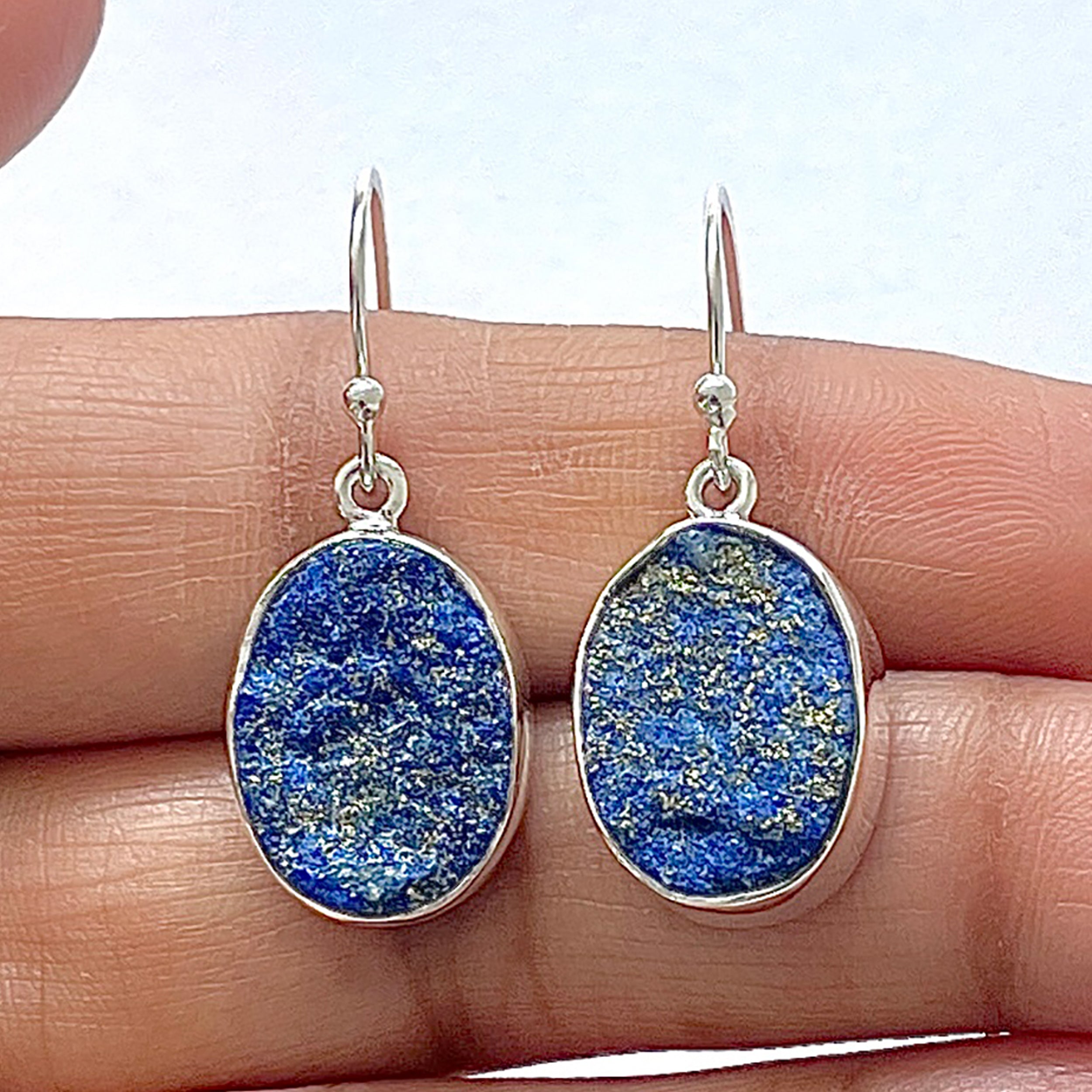 Lapis Rough Earring-(LLP-3-11)