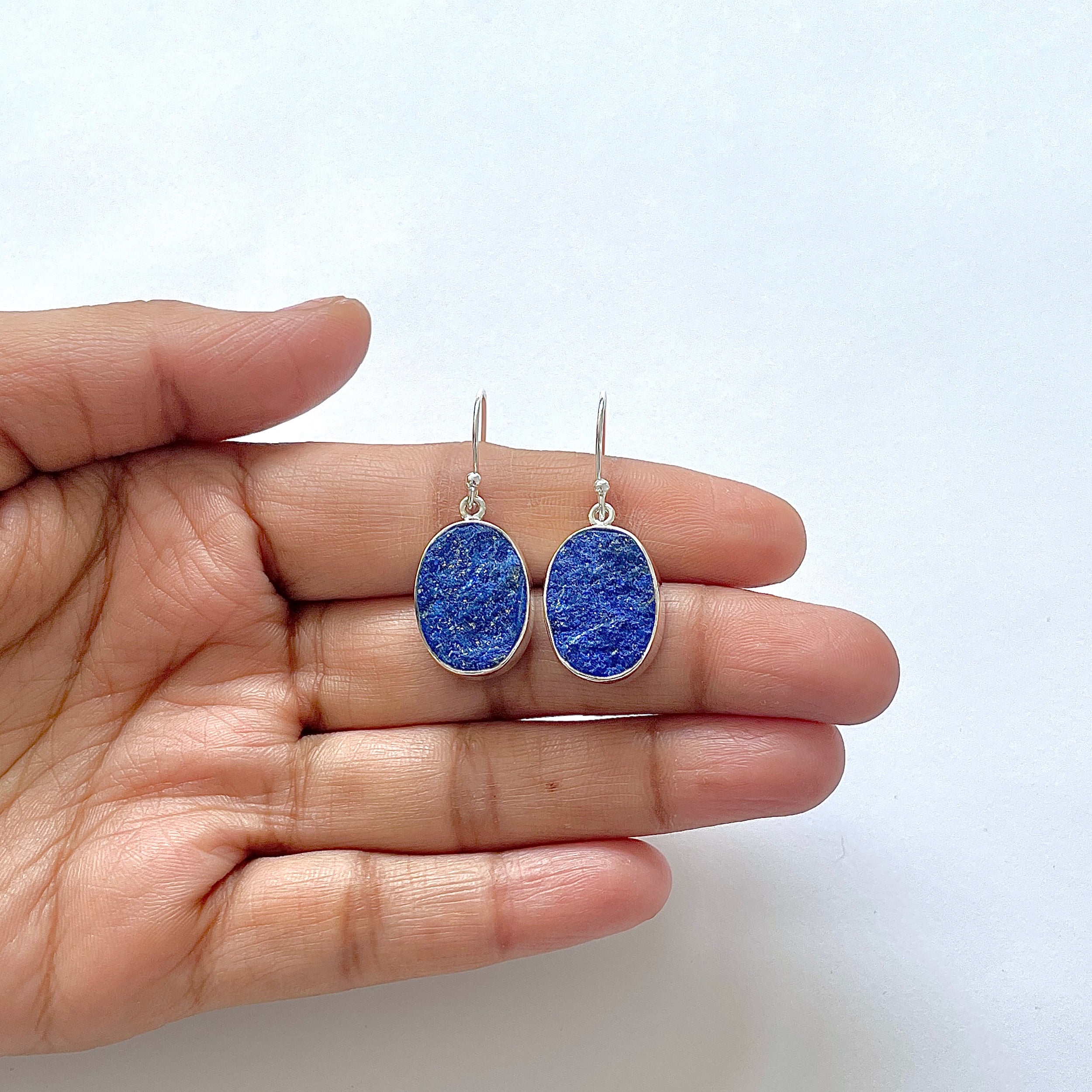 Lapis Rough Earring-(LLP-3-12)