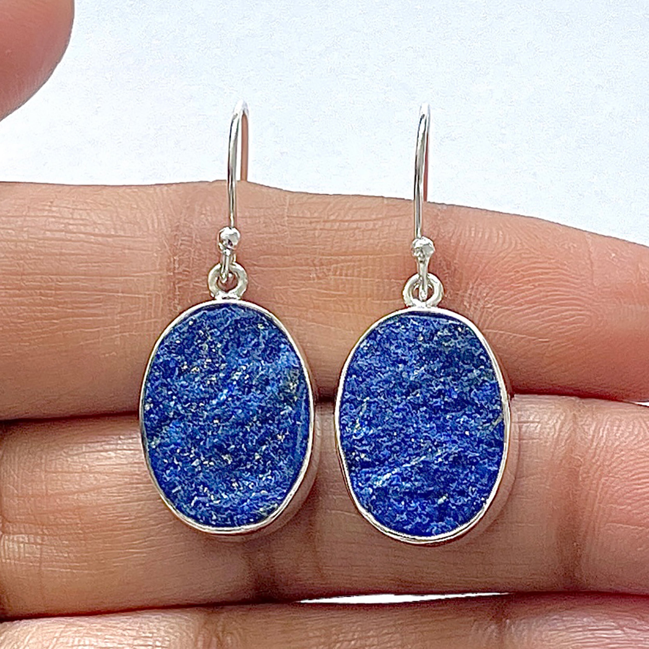 Lapis Rough Earring-(LLP-3-12)