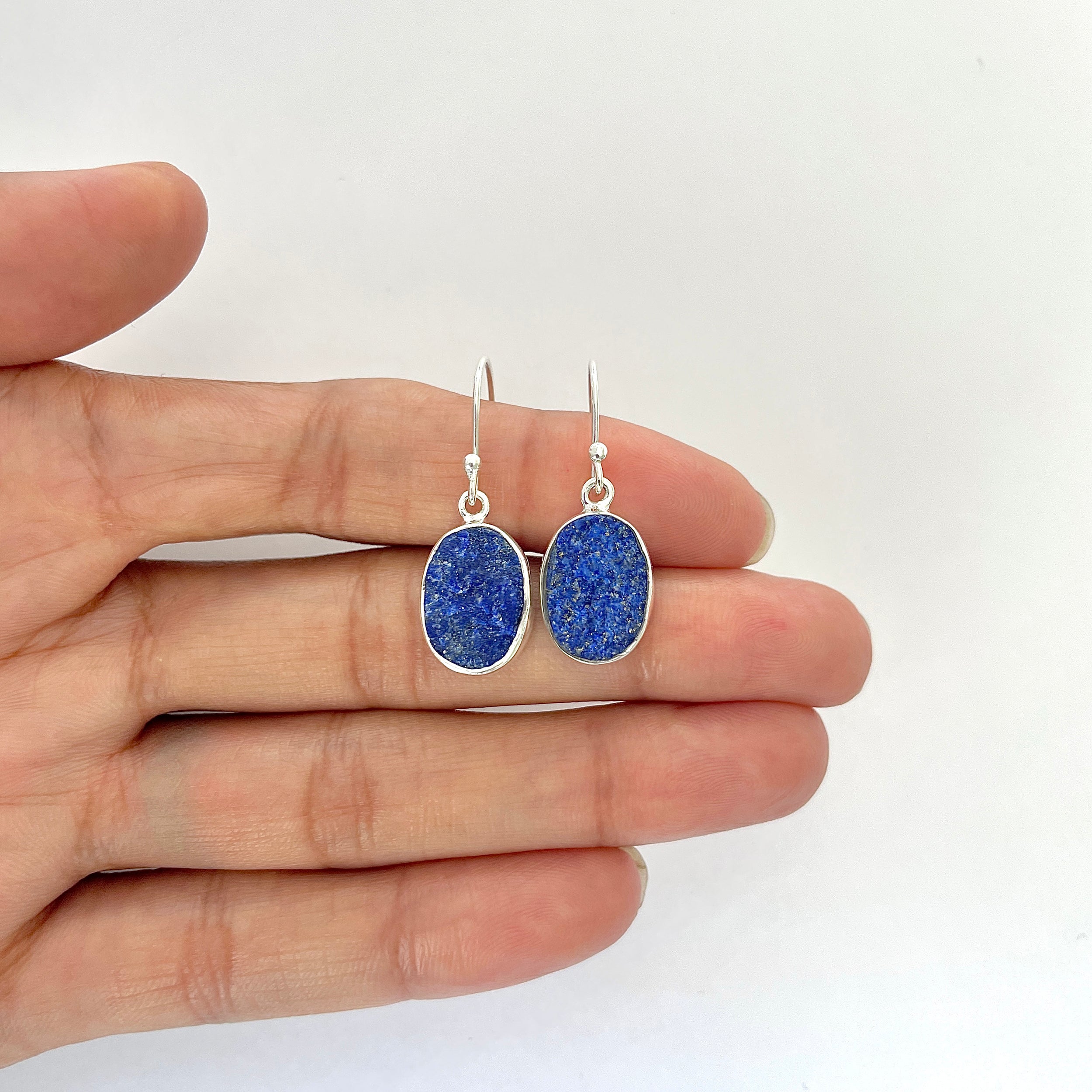Lapis Rough Earring-(LLP-3-14)