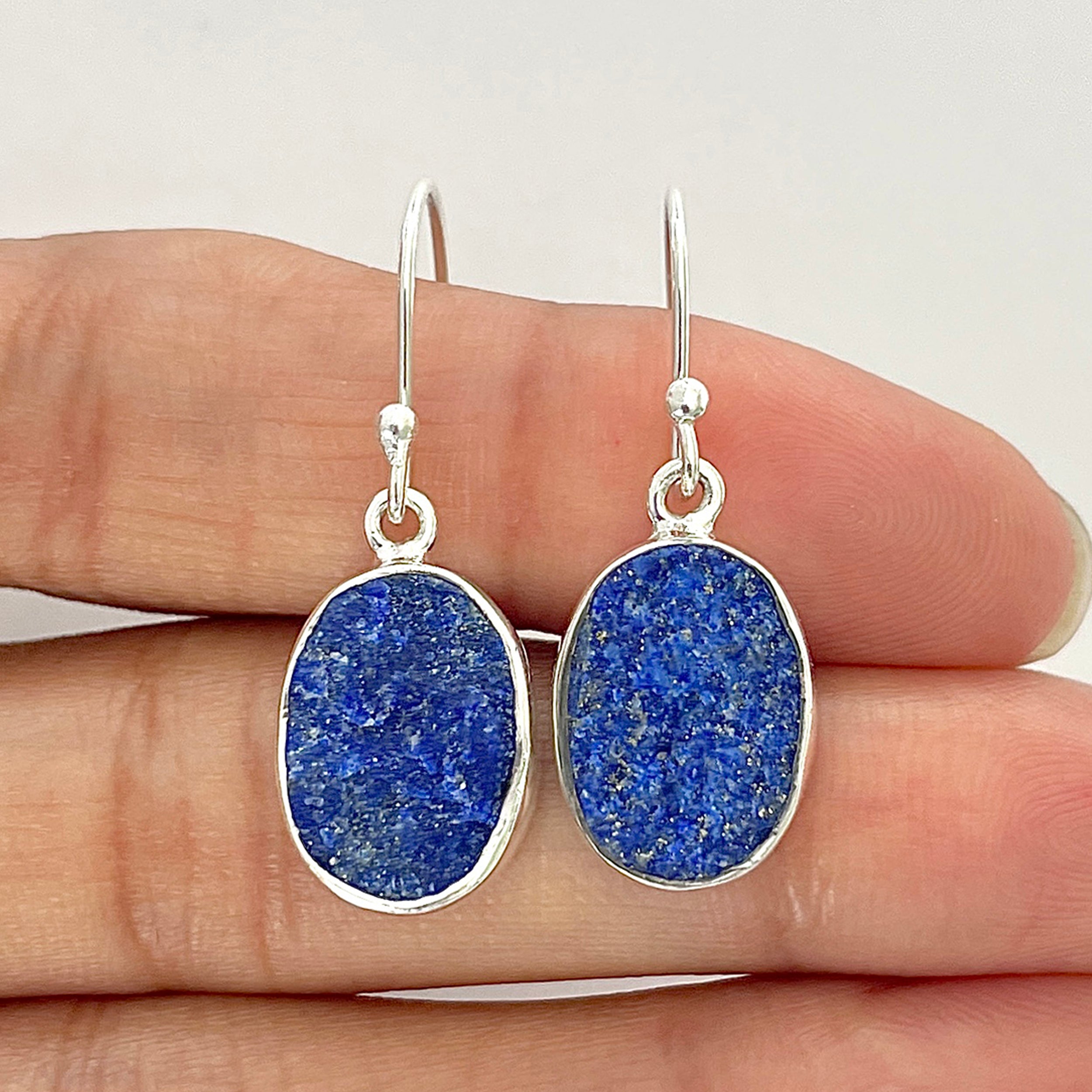 Lapis Rough Earring-(LLP-3-14)