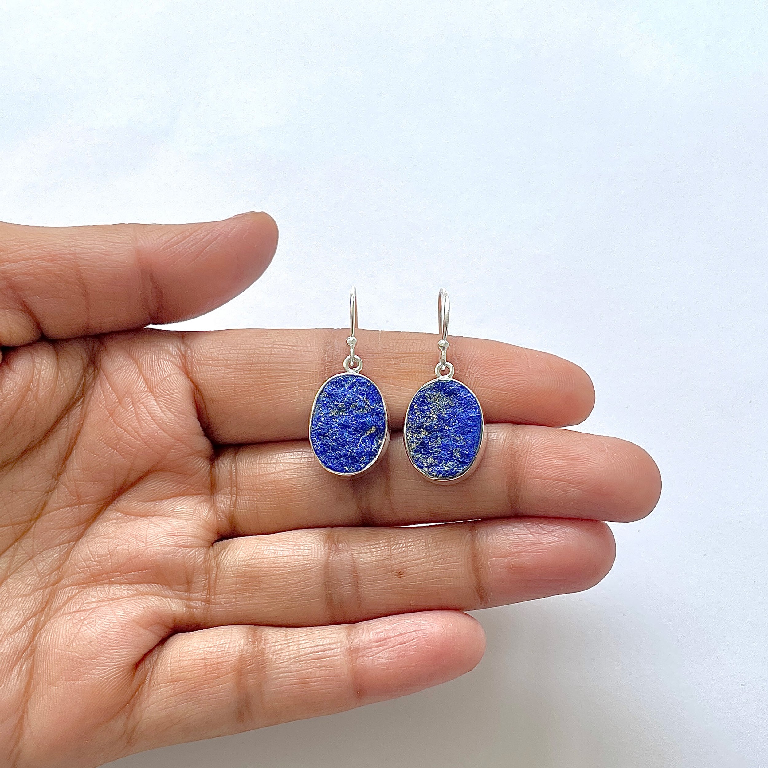 Lapis Rough Earring-(LLP-3-15)