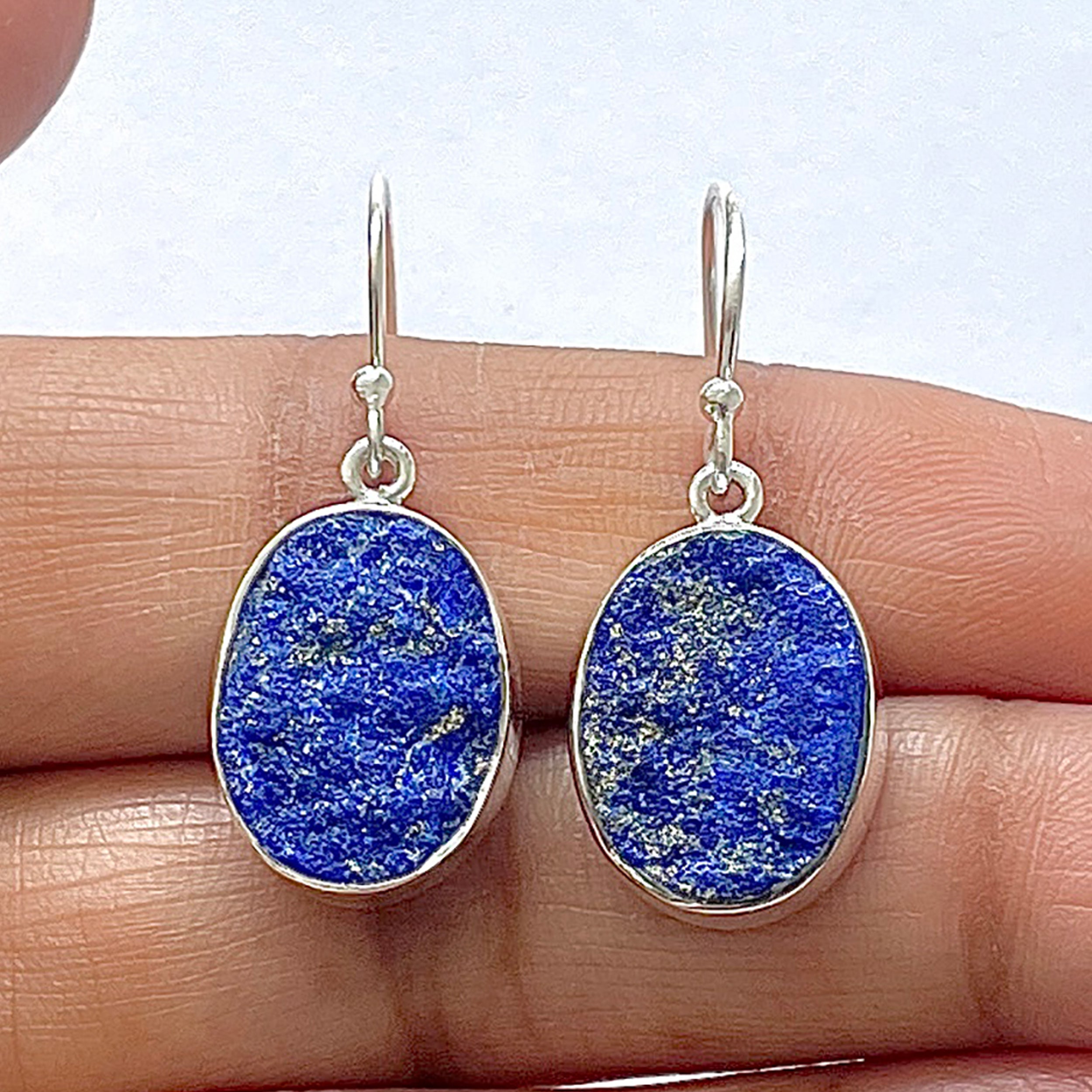 Lapis Rough Earring-(LLP-3-15)