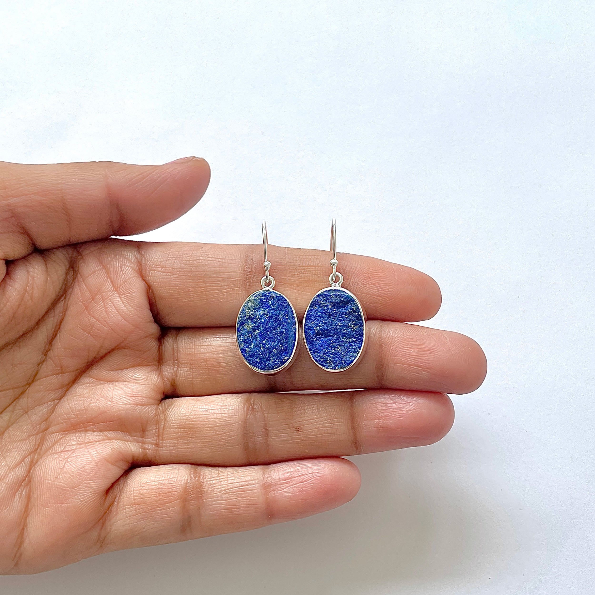 Lapis Rough Earring-(LLP-3-16)